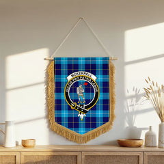 McKerrell Tartan Crest Wall Hanging Banner - Wood Pole