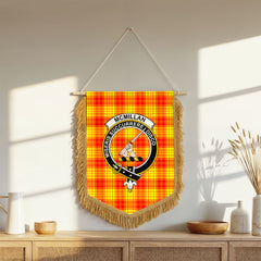 McMillan Clan Tartan Crest Wall Hanging Banner - Wood Pole