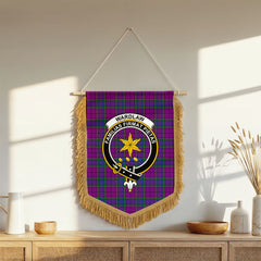 Wardlaw Modern Tartan Crest Wall Hanging Banner - Wood Pole