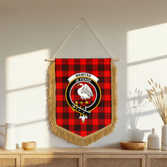 Wemyss Modern Tartan Crest Wall Hanging Banner - Wood Pole