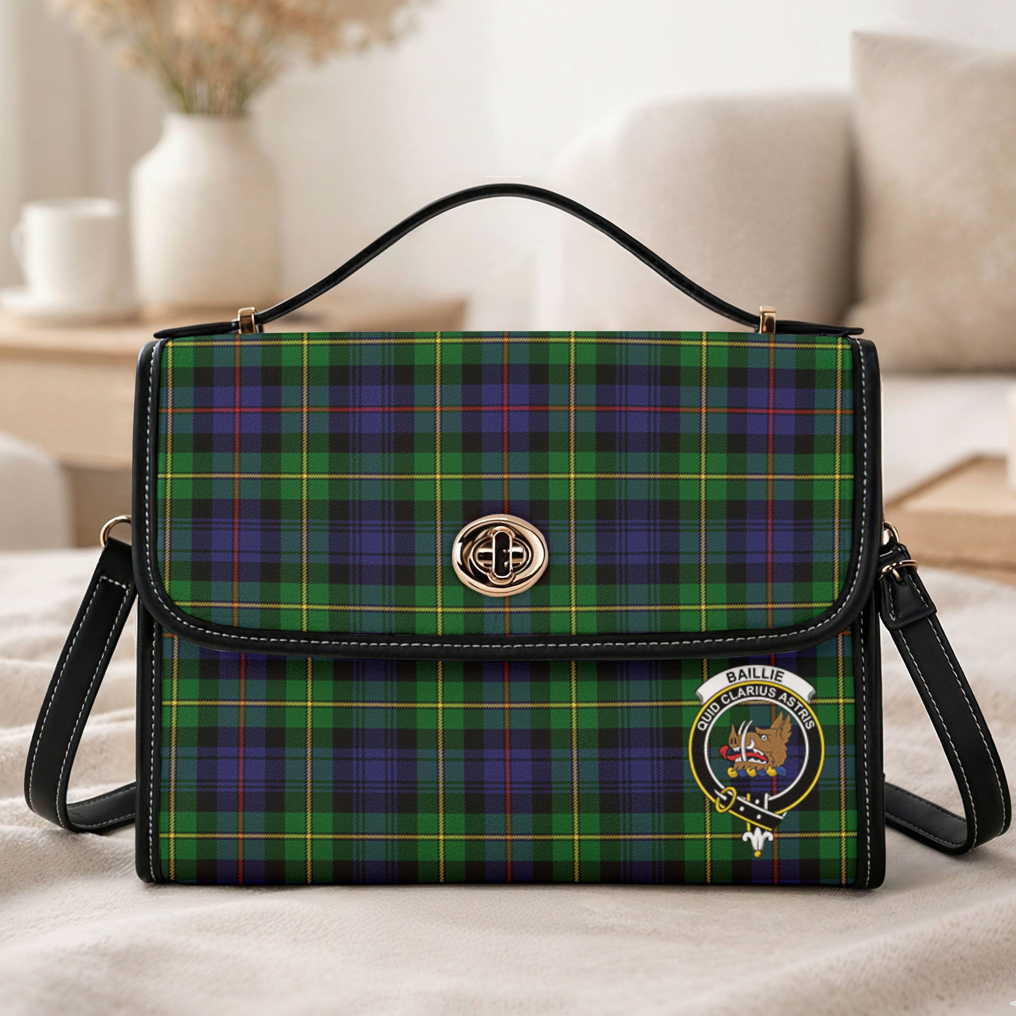 Baillie Tartan Crest Satchel Bag