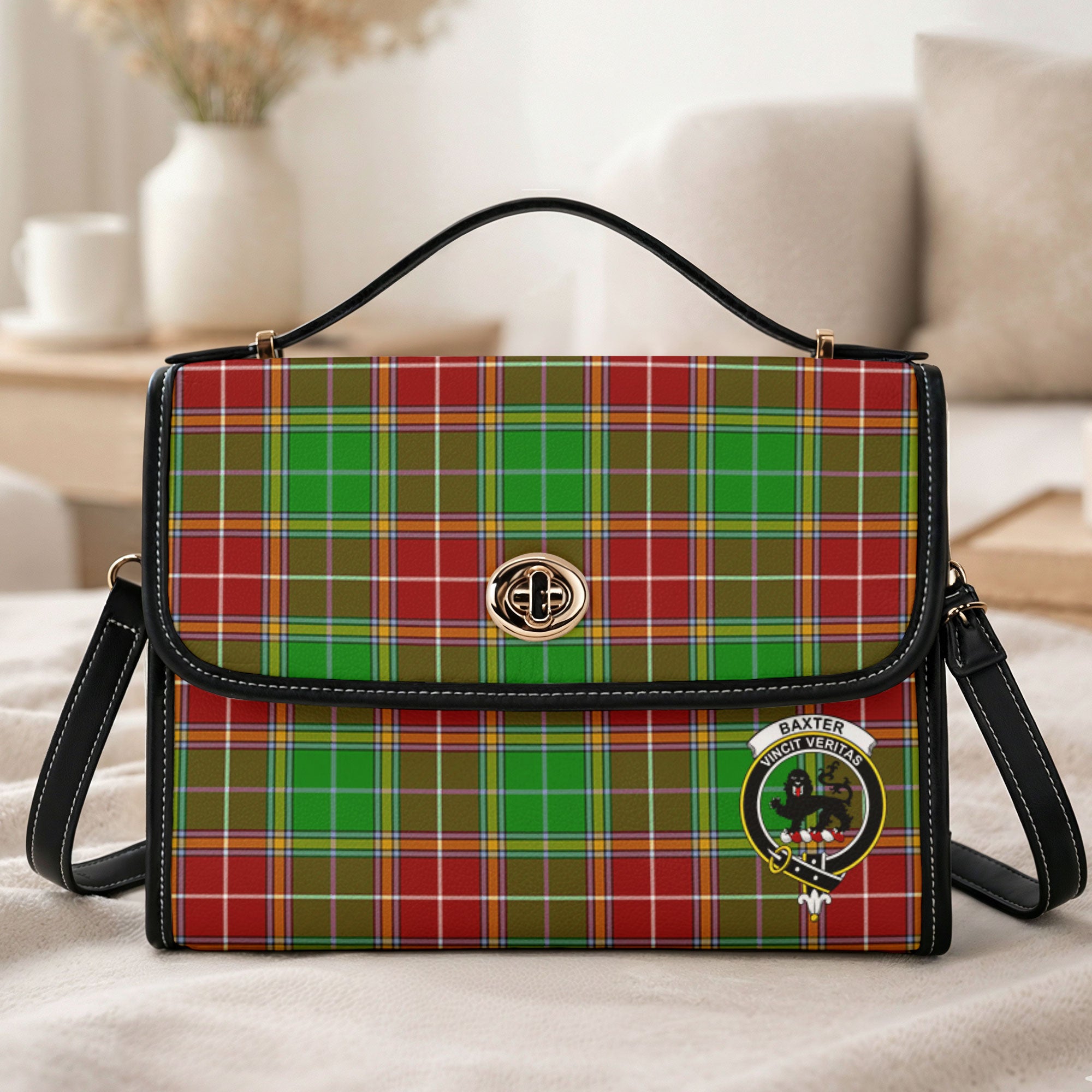 Baxter Modern Tartan Crest Satchel Bag