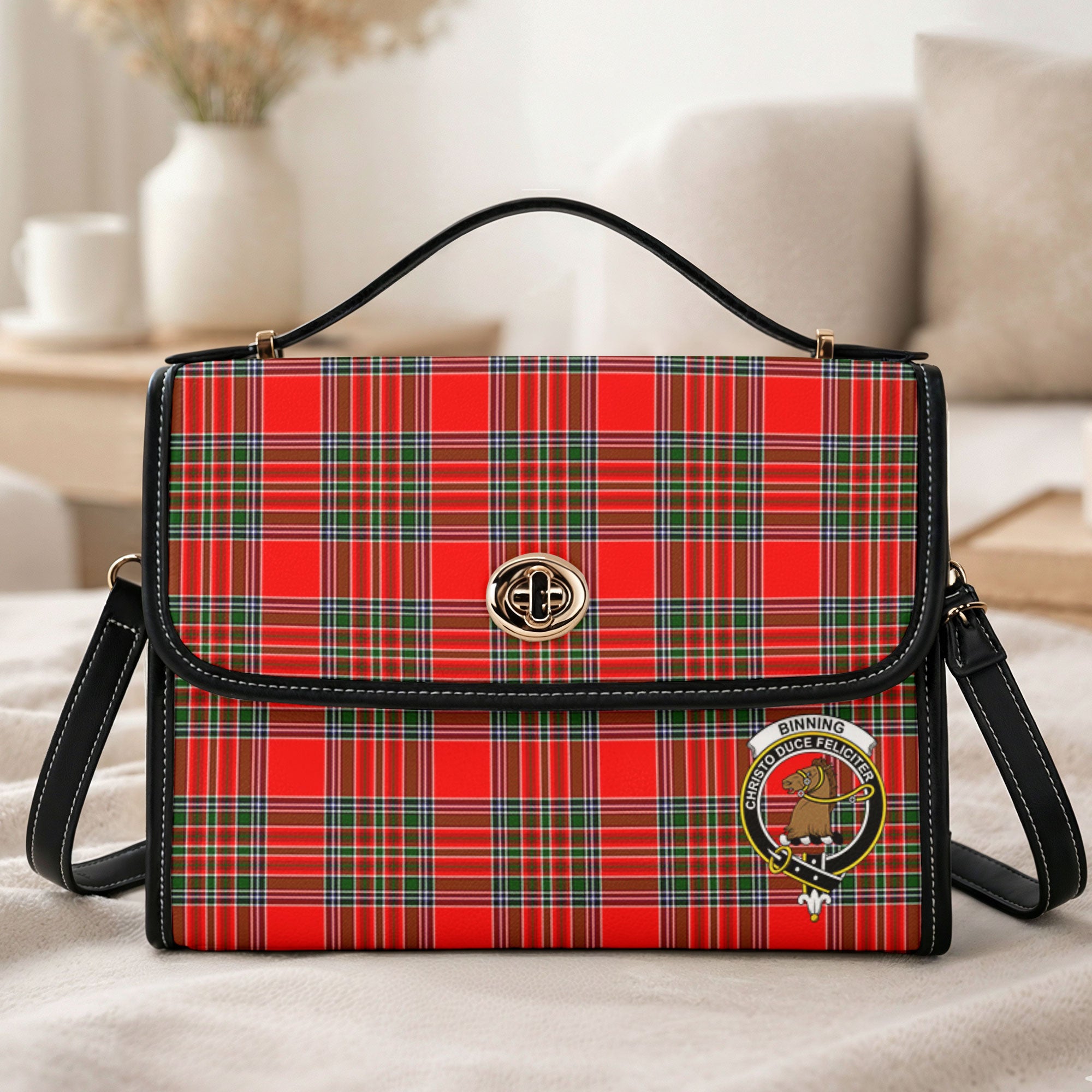 Binning (of Wallifoord) Tartan Crest Satchel Bag