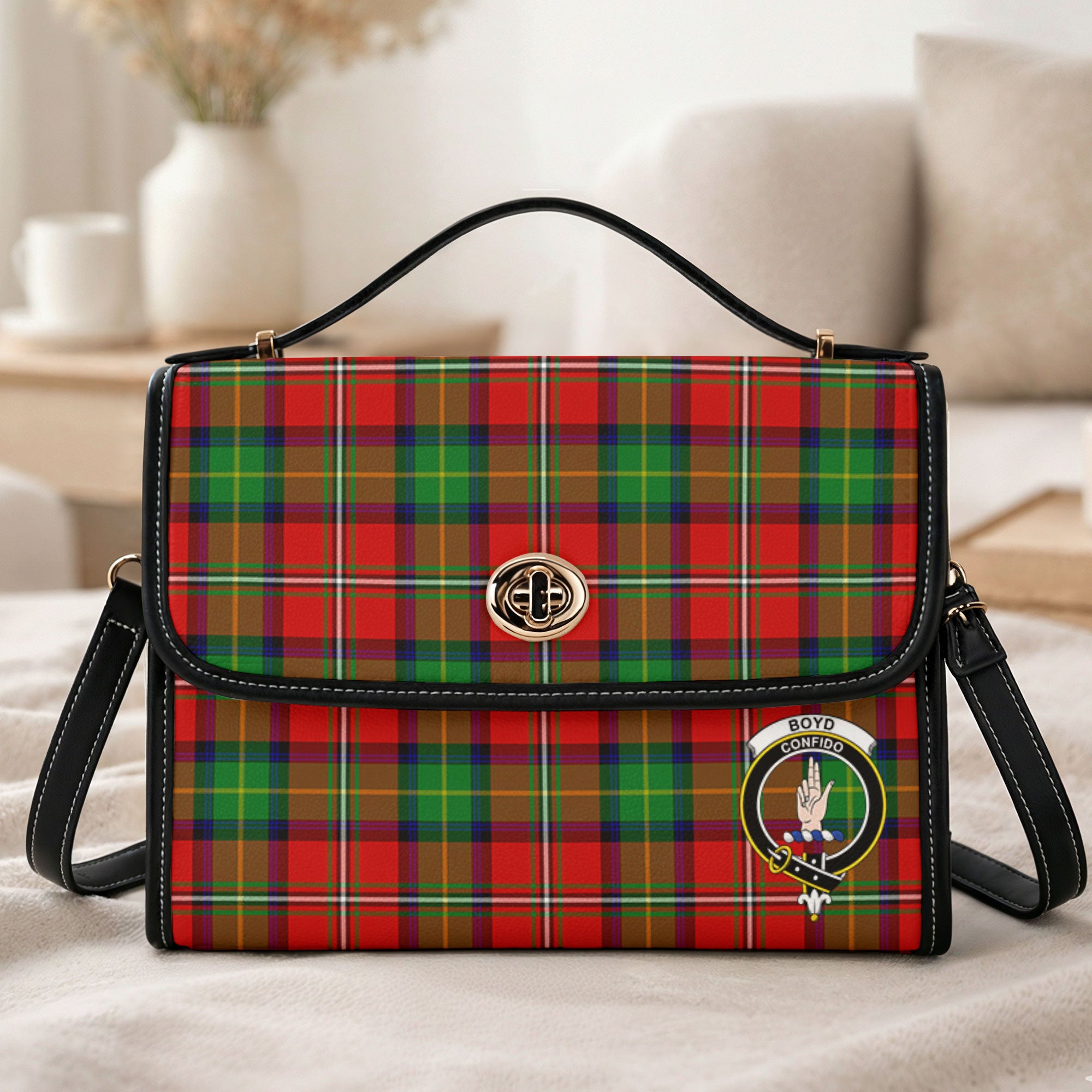 Boyd Modern Tartan Crest Satchel Bag