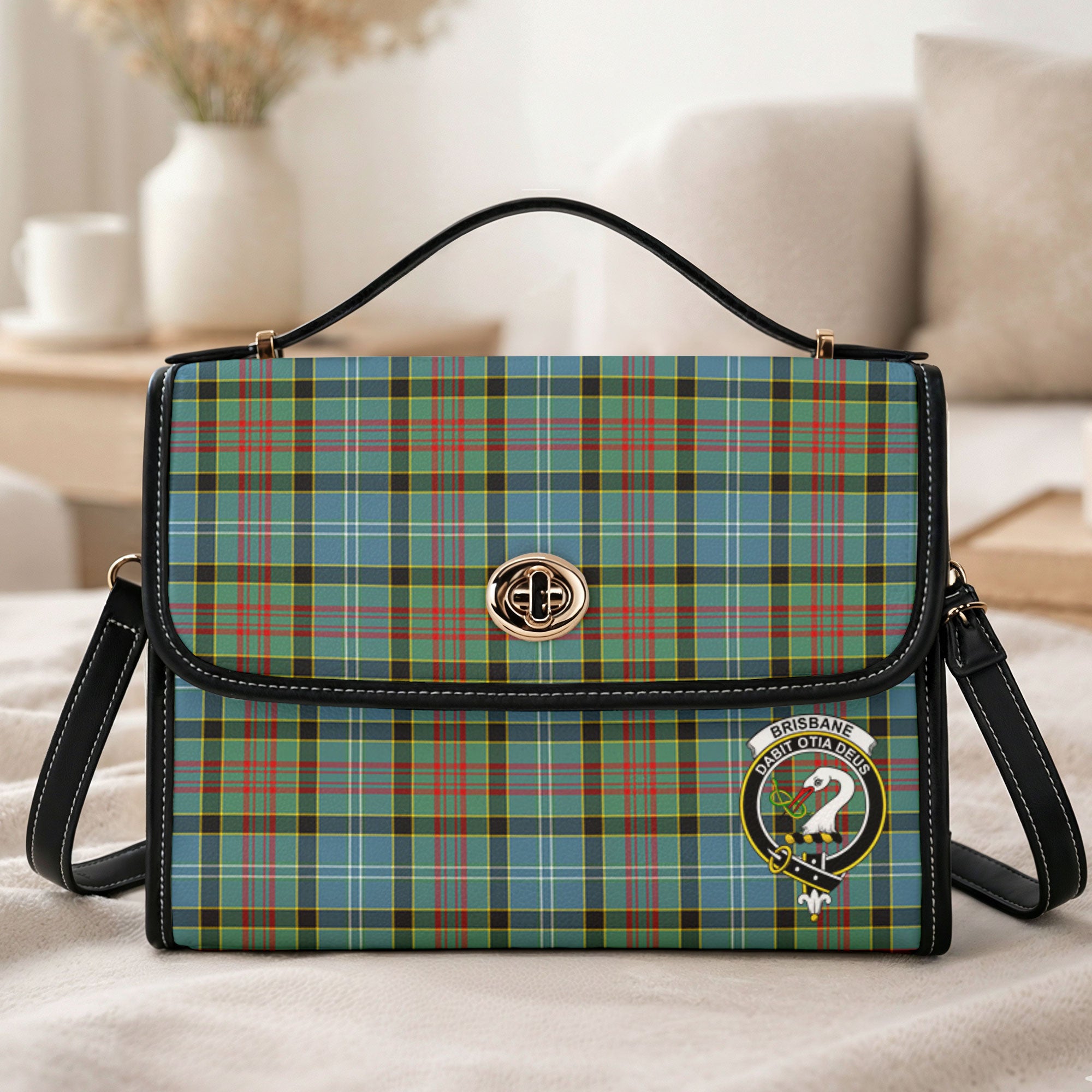 Brisbane Tartan Crest Satchel Bag