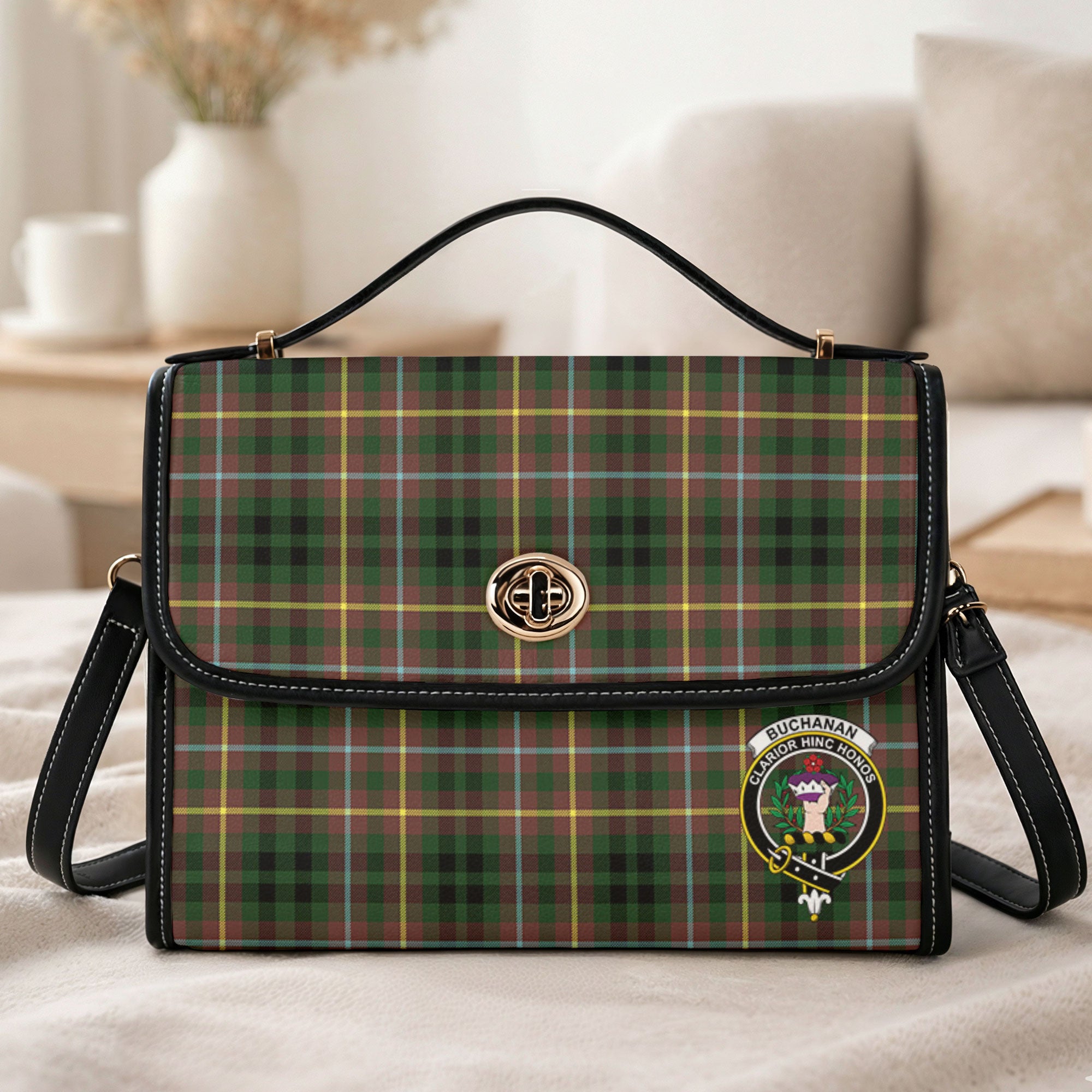 Buchanan Hunting Tartan Crest Satchel Bag