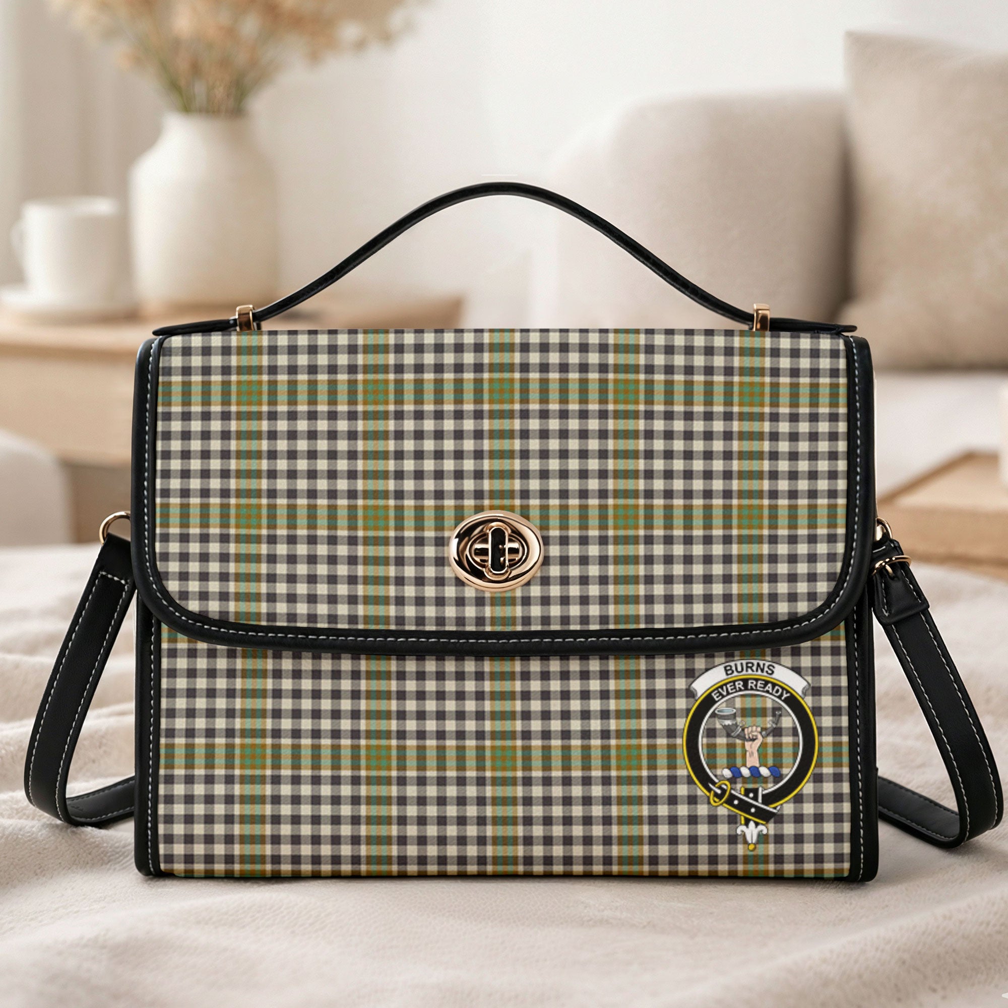 Burns Check Tartan Crest Satchel Bag