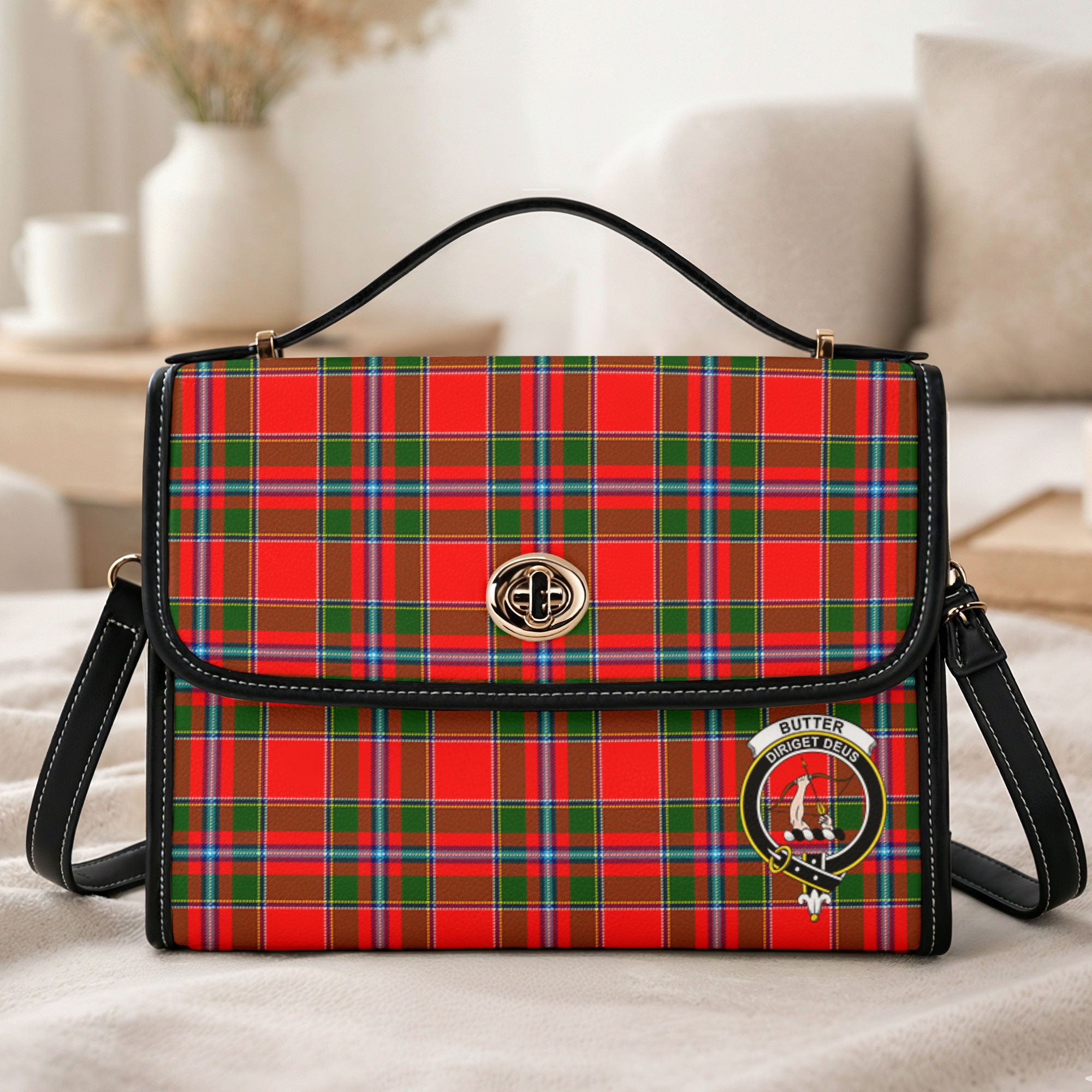 Butter Tartan Crest Satchel Bag