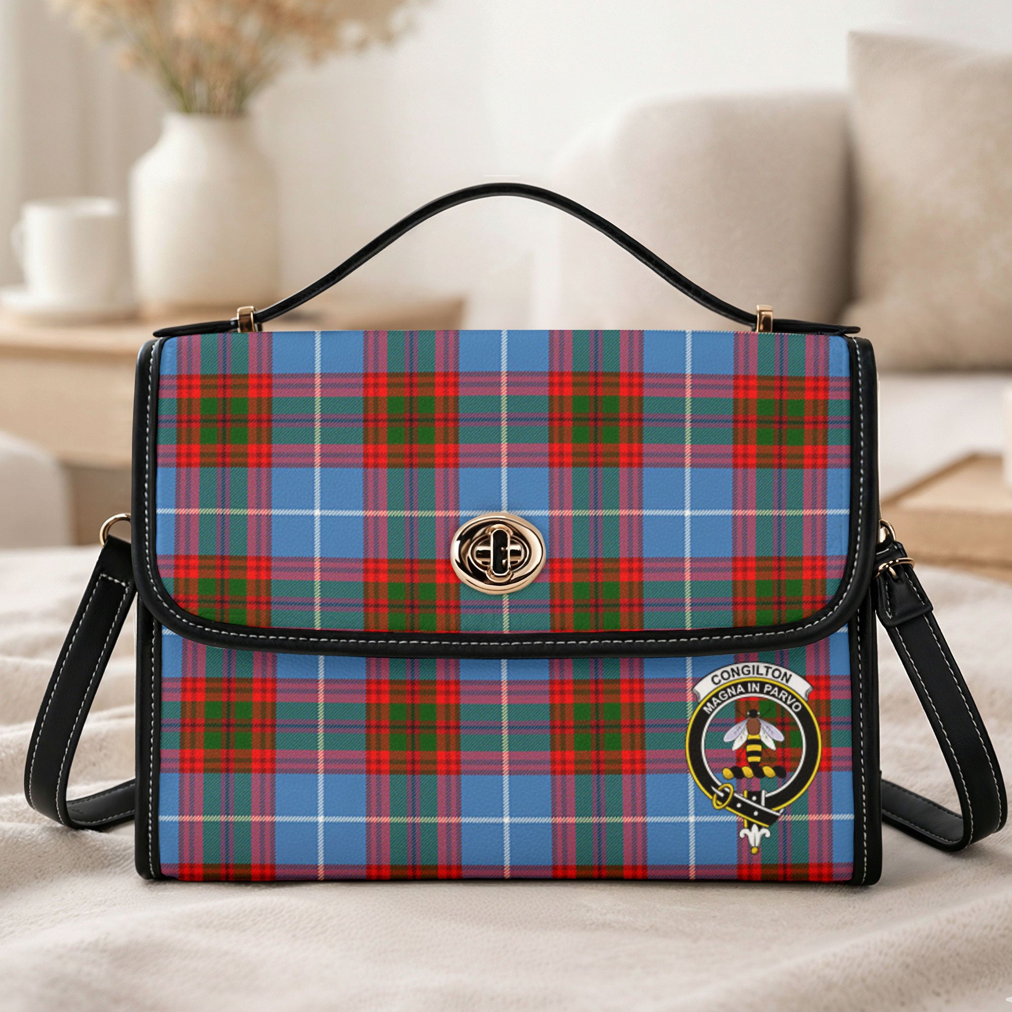 Congilton Tartan Crest Satchel Bag