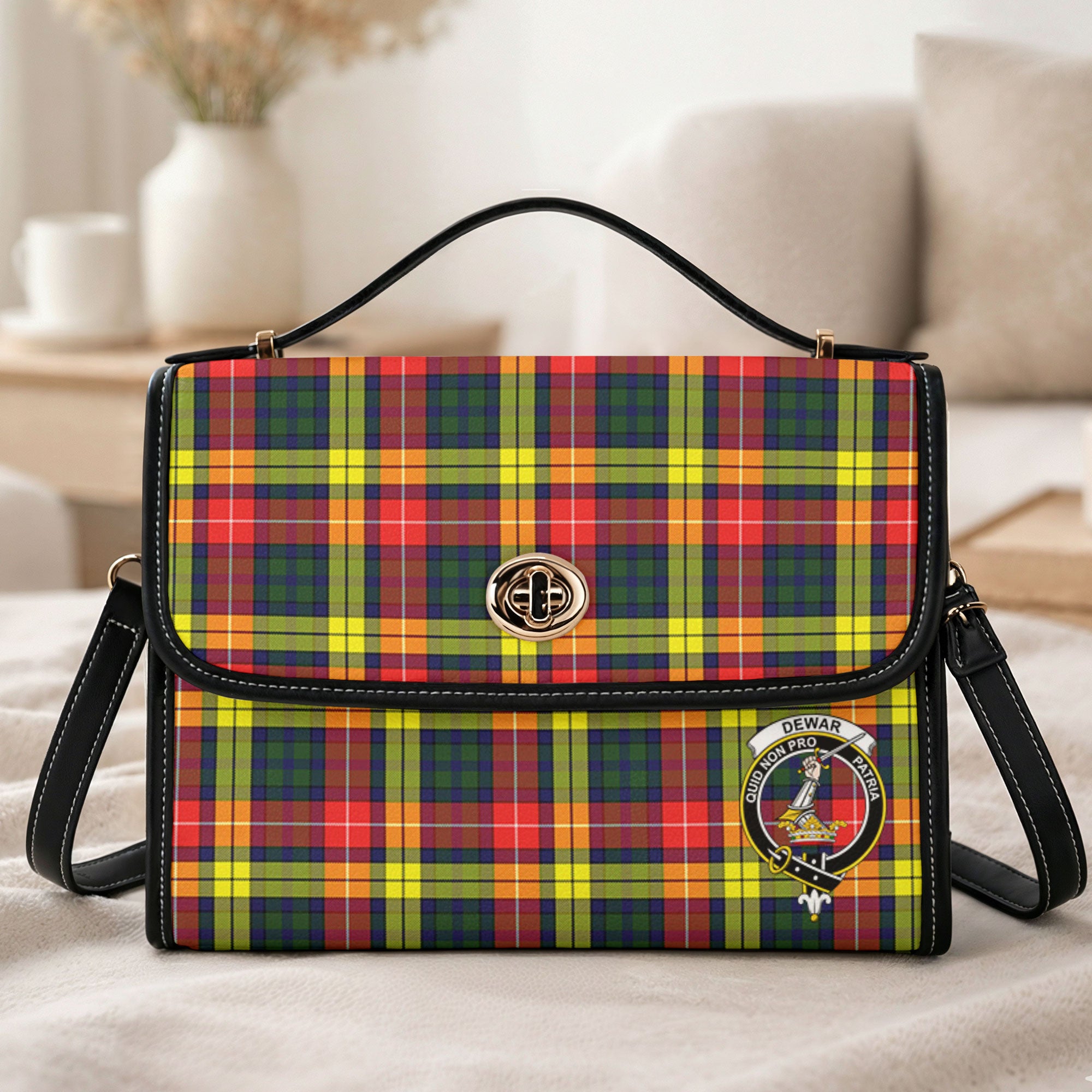 Dewar Tartan Crest Satchel Bag