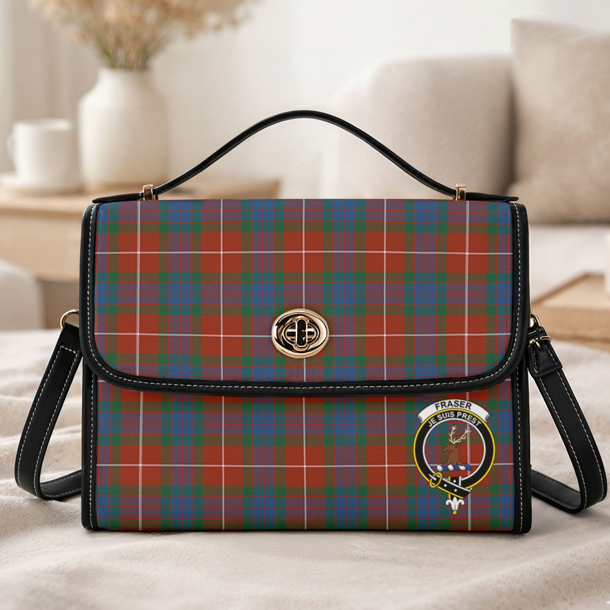 Fraser (of Lovat) Ancient Tartan Crest Satchel Bag