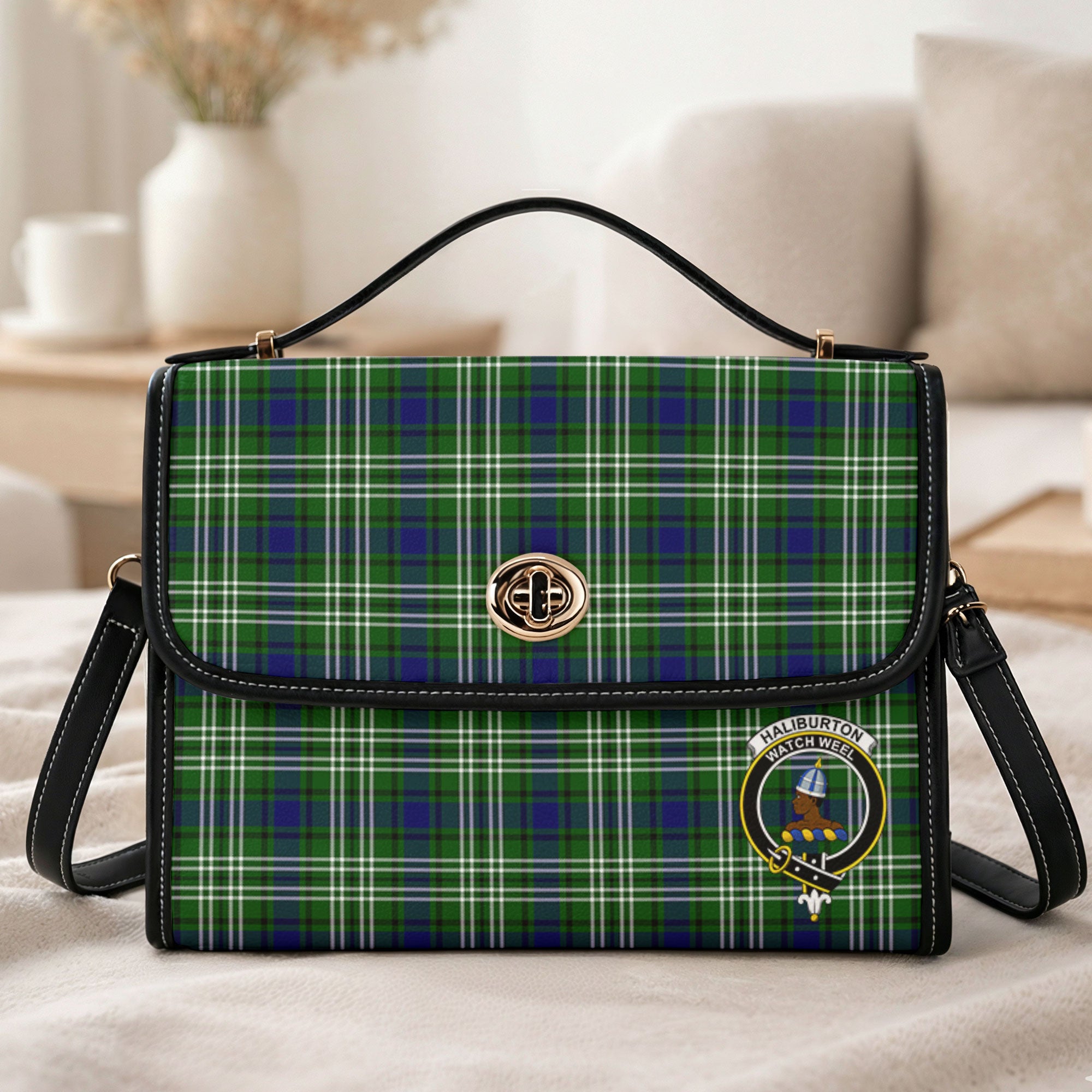 Haliburton Tartan Crest Satchel Bag