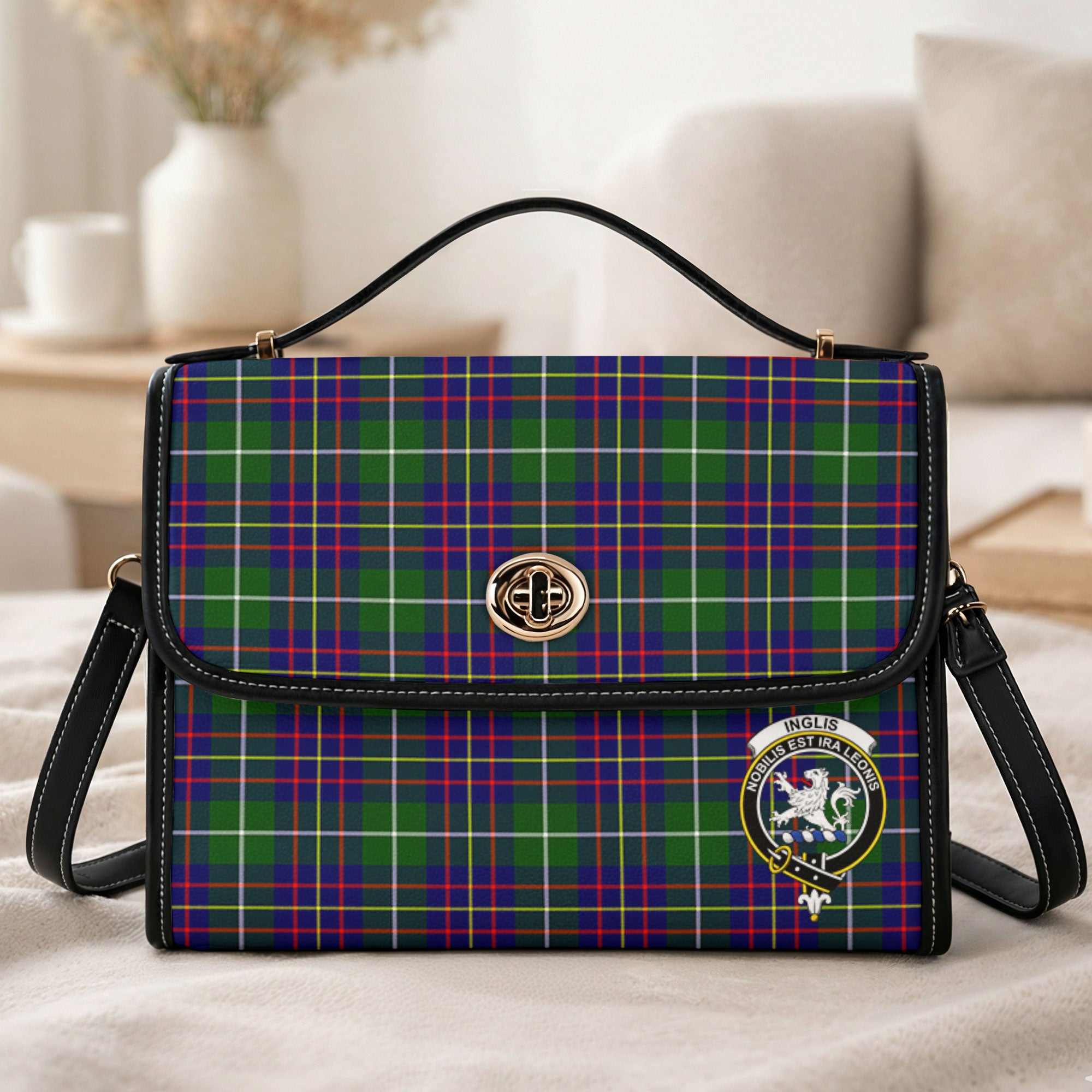 Inglis Modern Tartan Crest Satchel Bag