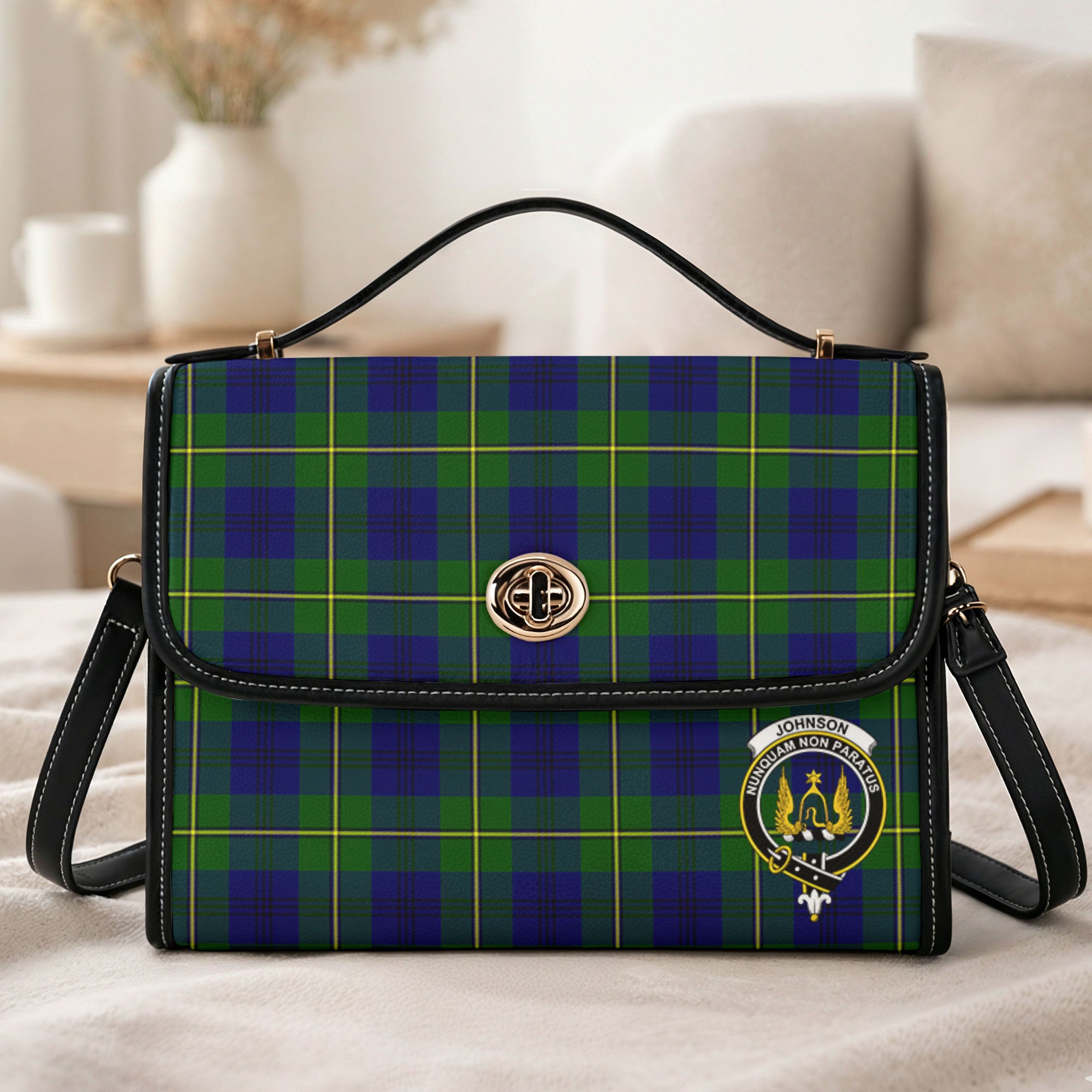 Johnson Modern Tartan Crest Satchel Bag