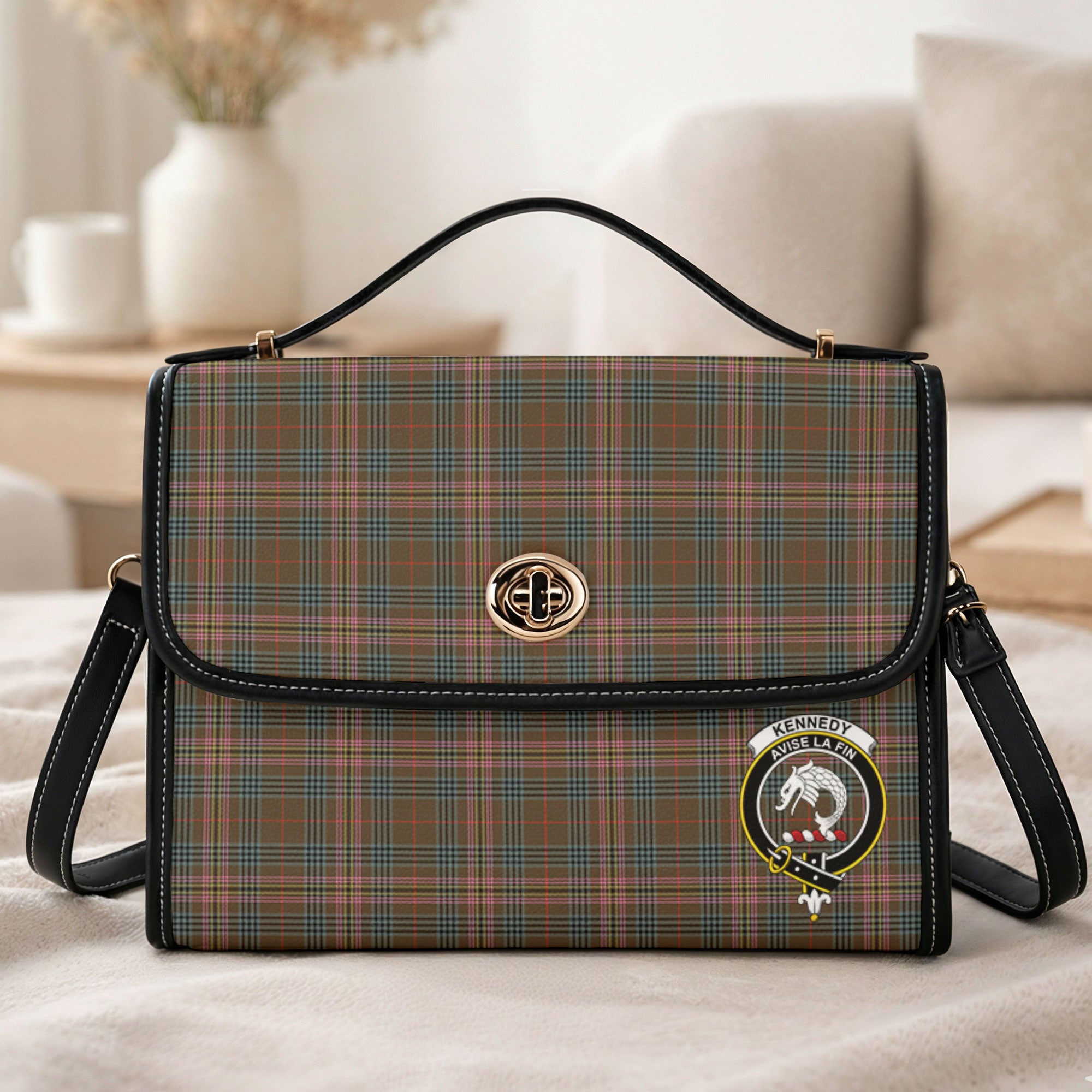 Kennedy Weathered Tartan Crest Satchel Bag