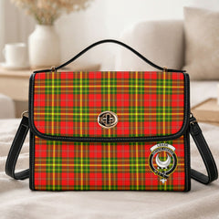 Leask Tartan Crest Satchel Bag