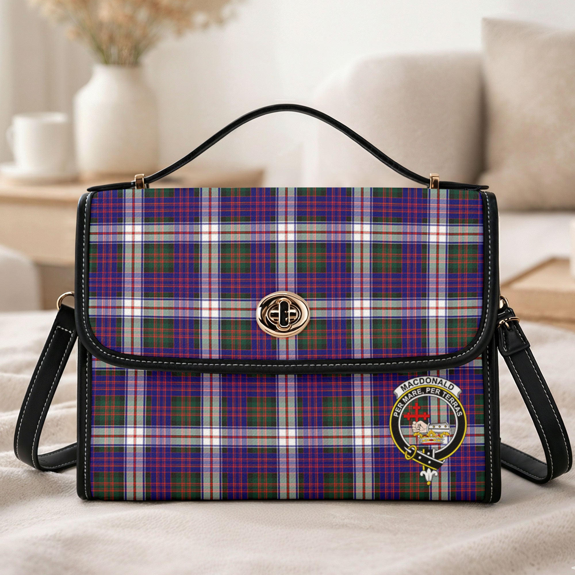 MacDonald Dress Modern Tartan Crest Satchel Bag