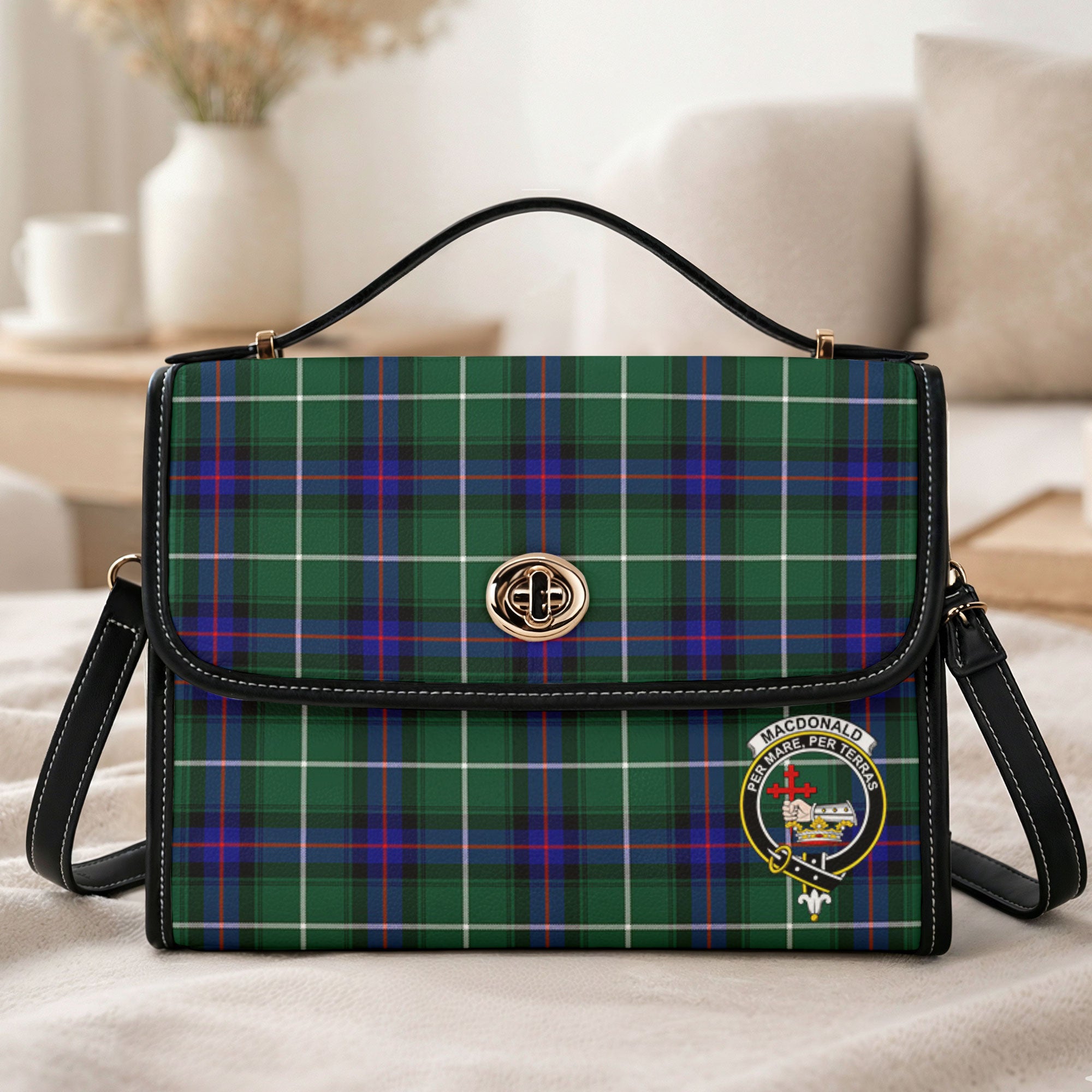 MacDonald of the Isles Hunting Modern Tartan Crest Satchel Bag