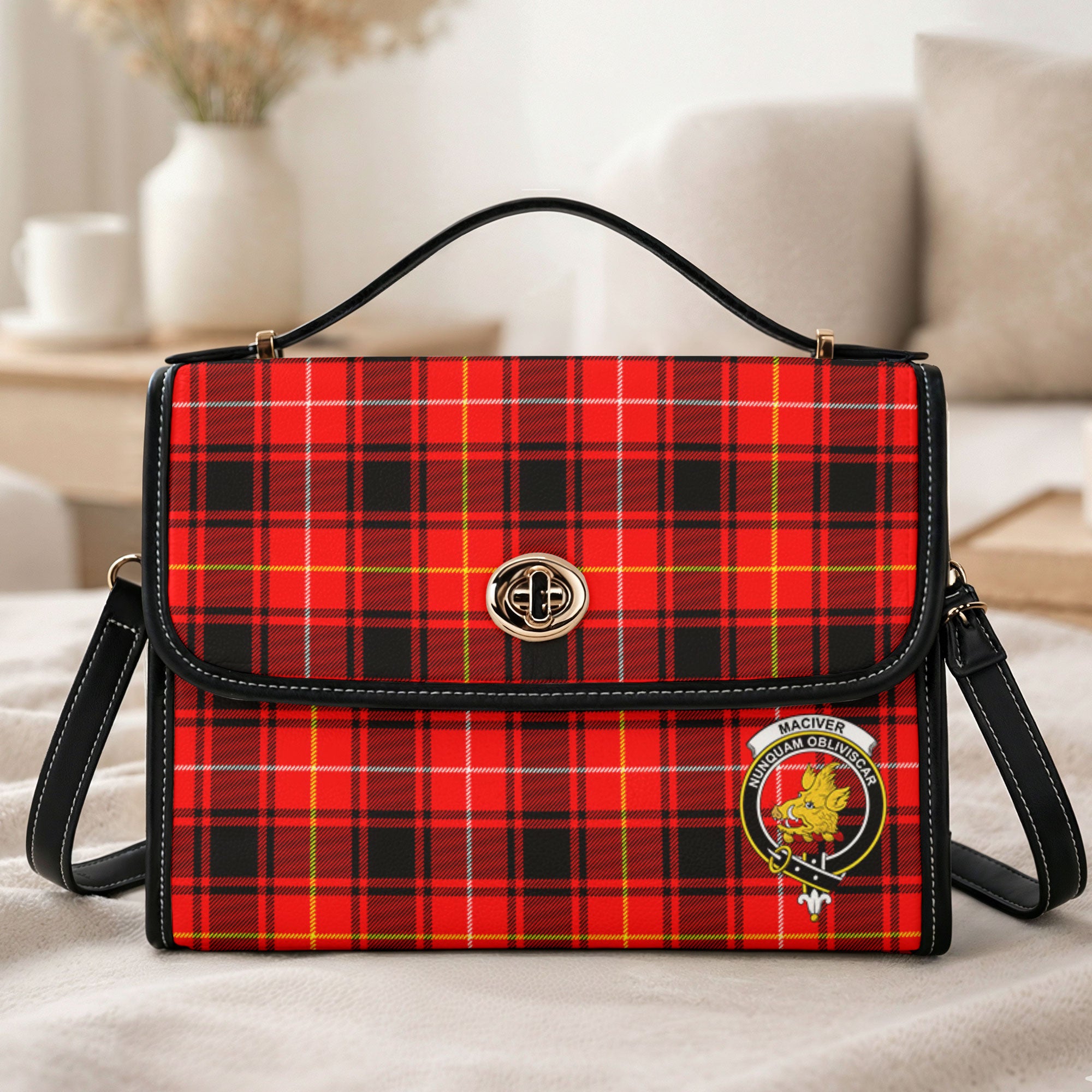 MacIver Modern Tartan Crest Satchel Bag