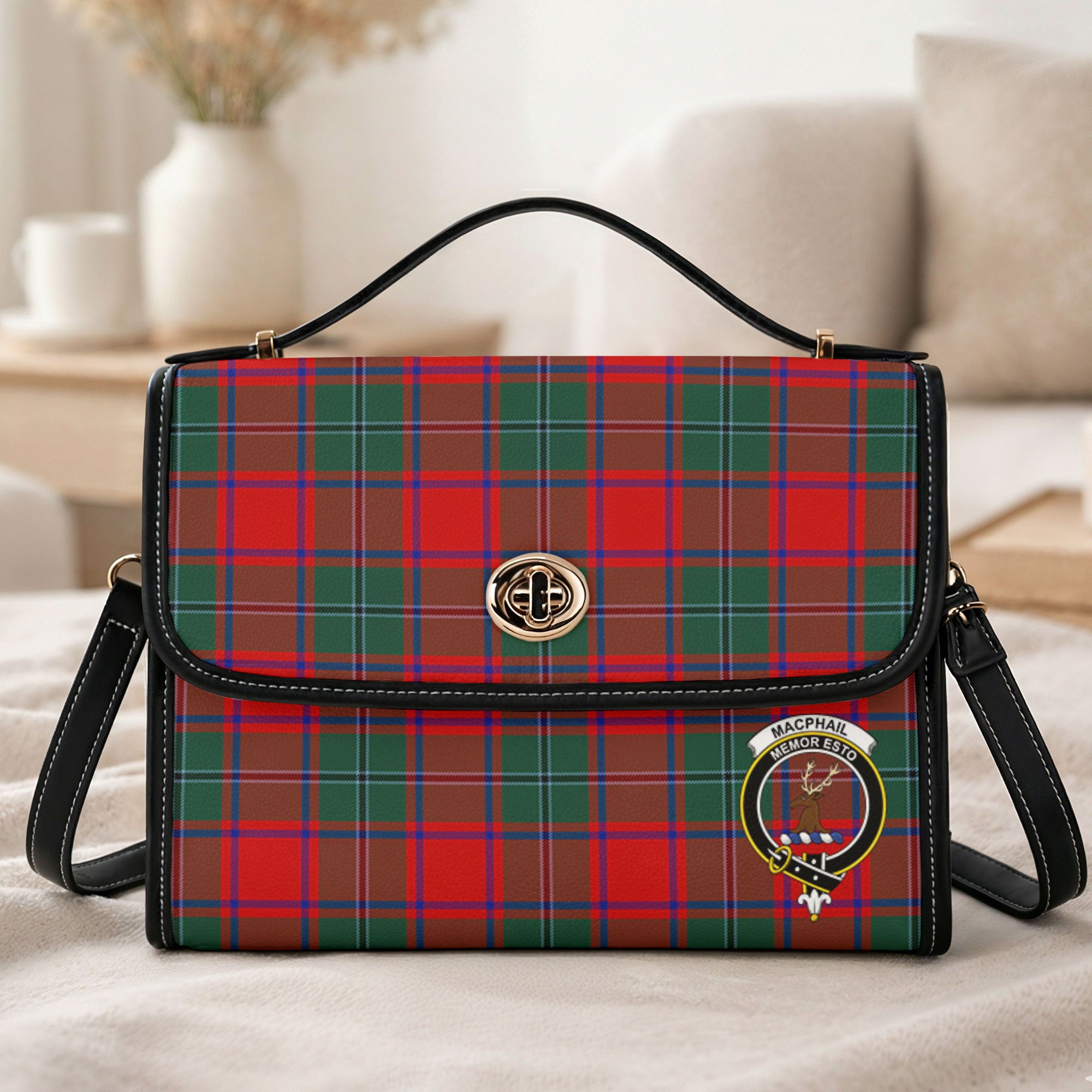MacPhail Clan Tartan Crest Satchel Bag