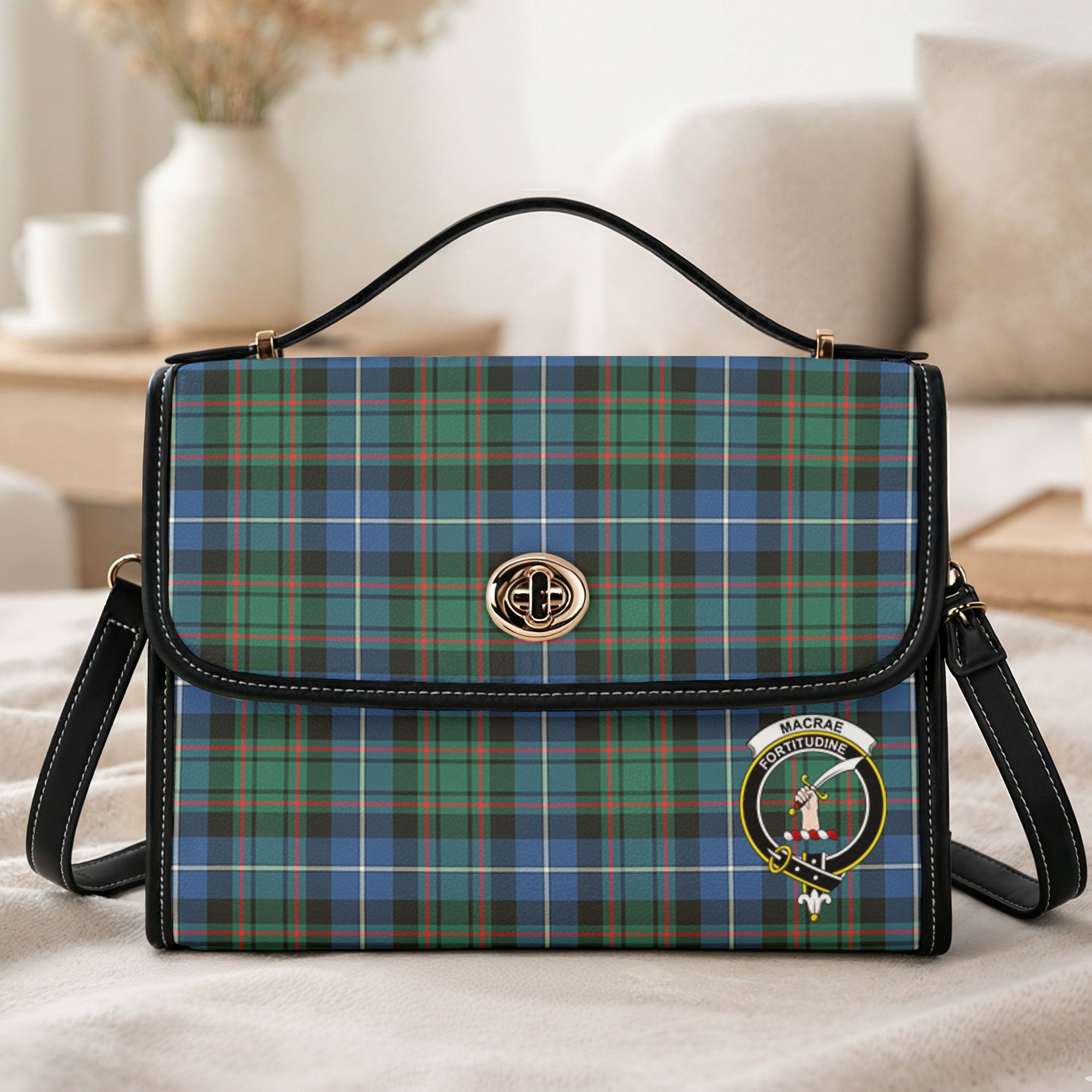 MacRae Hunting Ancient Tartan Crest Satchel Bag