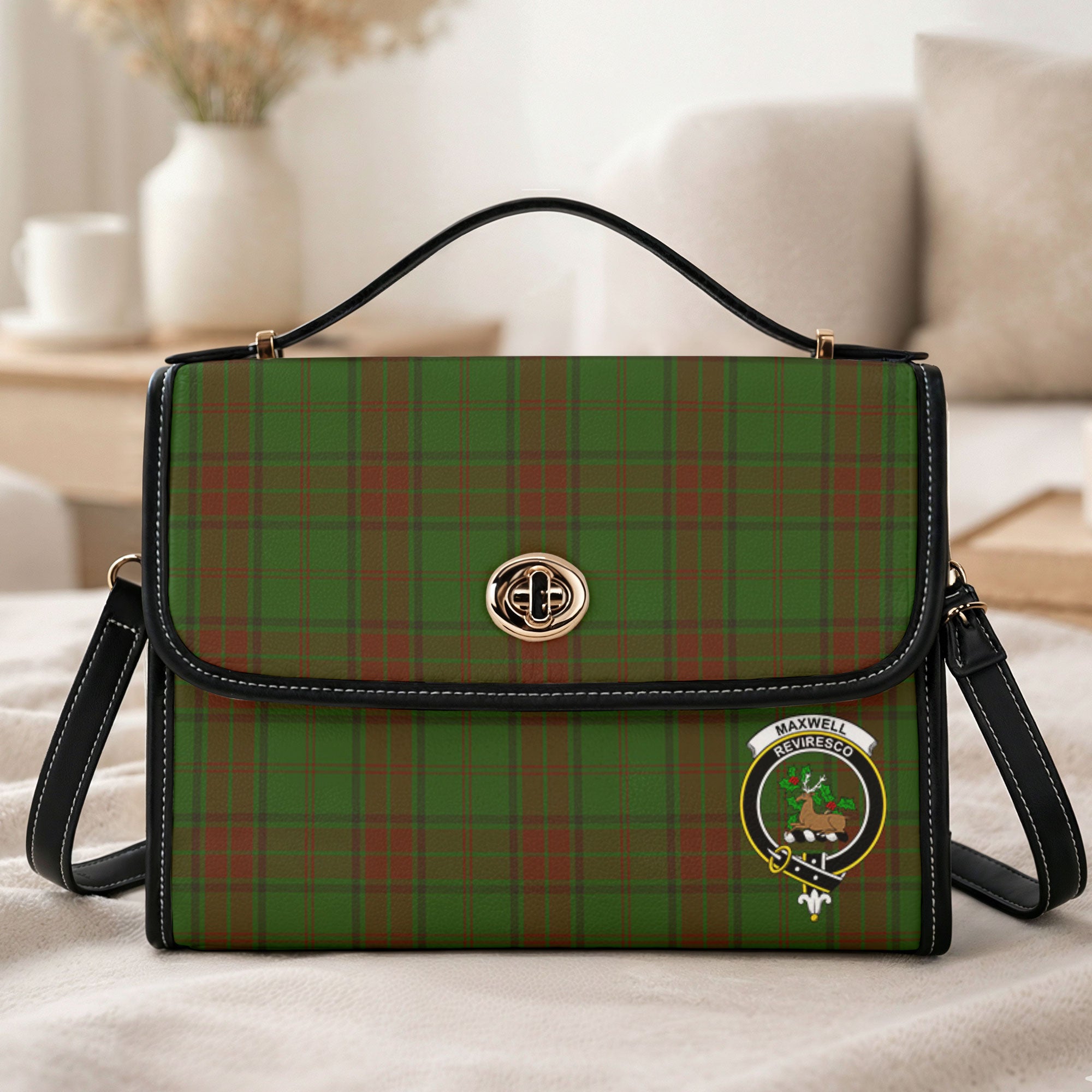 Maxwell Hunting Tartan Crest Satchel Bag