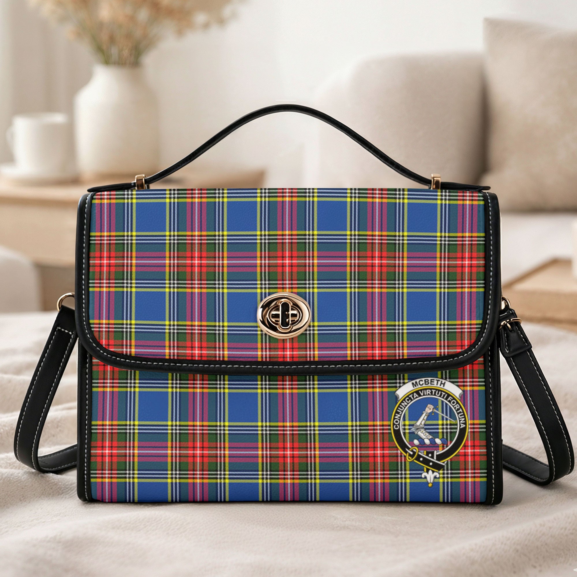 McBeth Modern Tartan Crest Satchel Bag