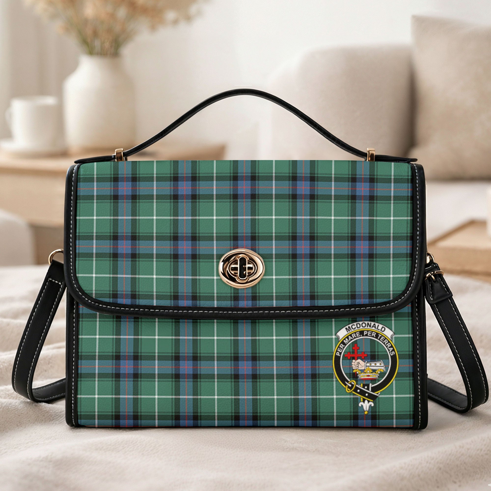 McDonald of the Isles Hunting Ancient Tartan Crest Satchel Bag