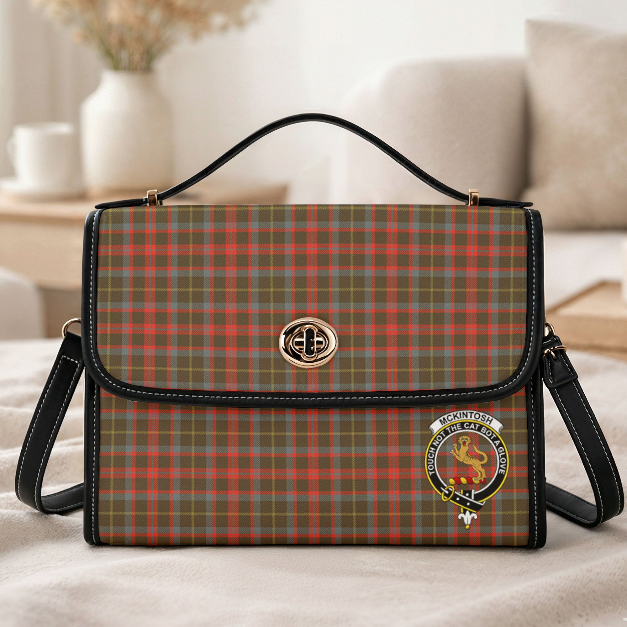 McKintosh Hunting Weathered Tartan Crest Satchel Bag