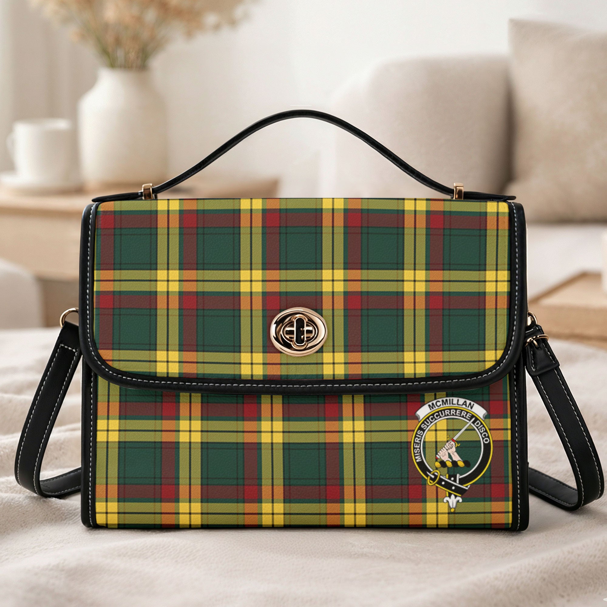 McMillan Old Modern Tartan Crest Satchel Bag
