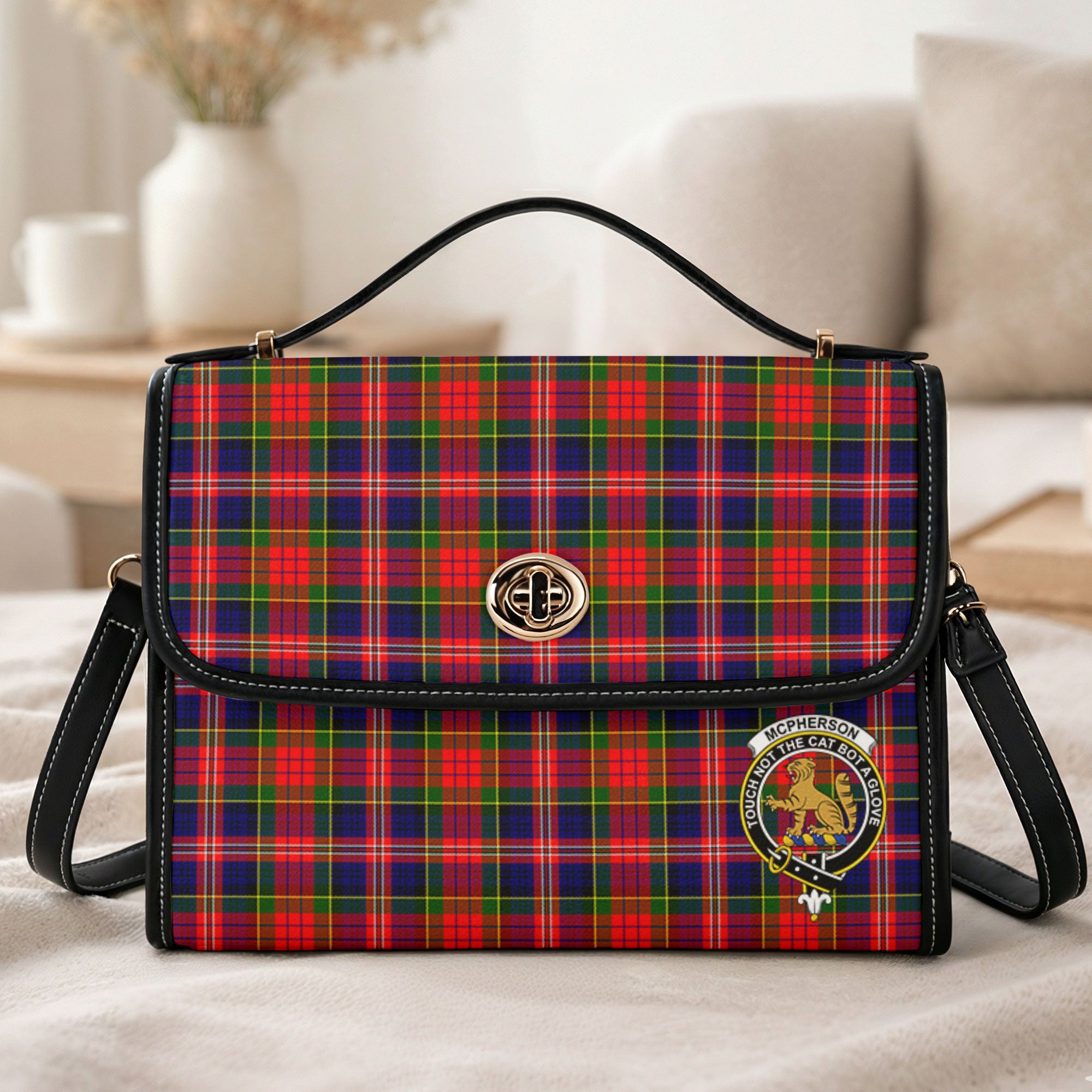 McPherson Modern Tartan Crest Satchel Bag