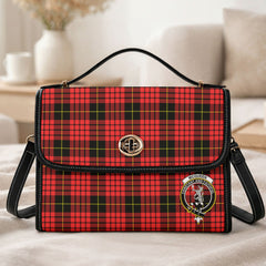 McQueen Modern Tartan Crest Satchel Bag