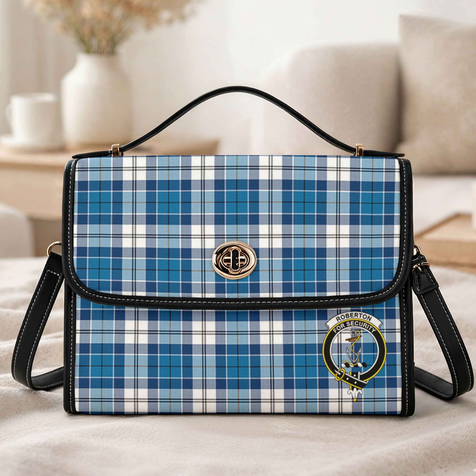 Roberton Tartan Crest Satchel Bag