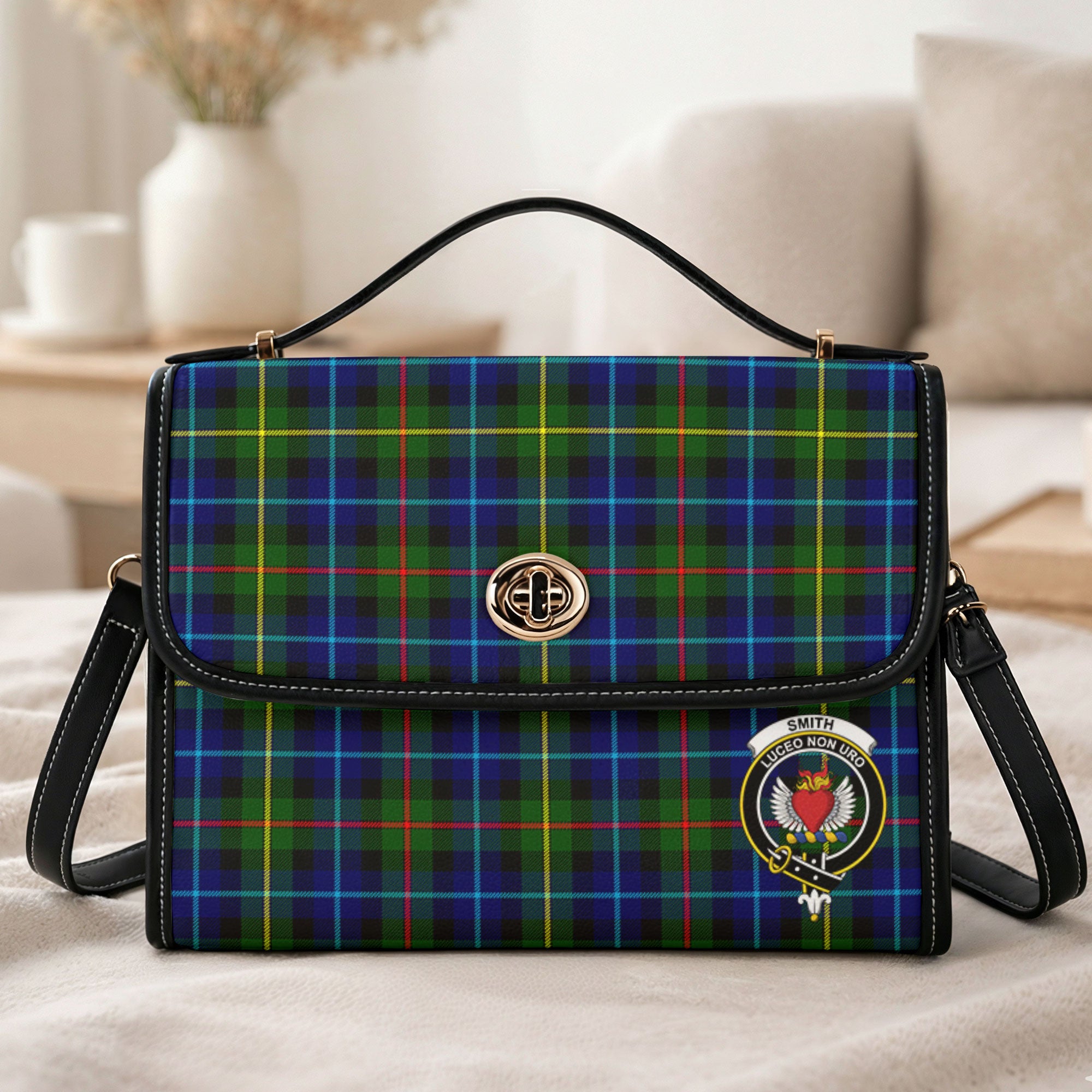 Smith Modern Tartan Crest Satchel Bag