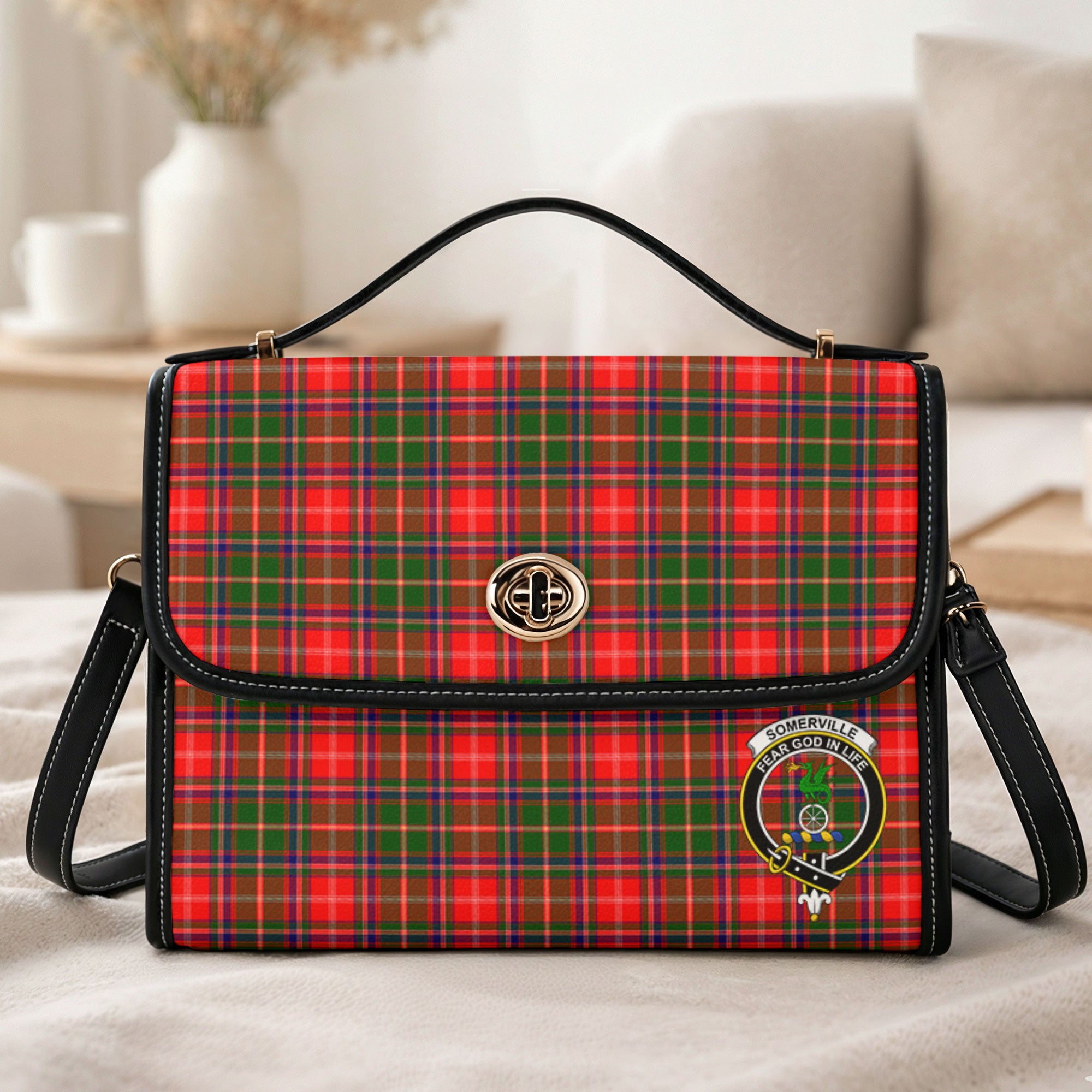 Somerville Tartan Crest Satchel Bag