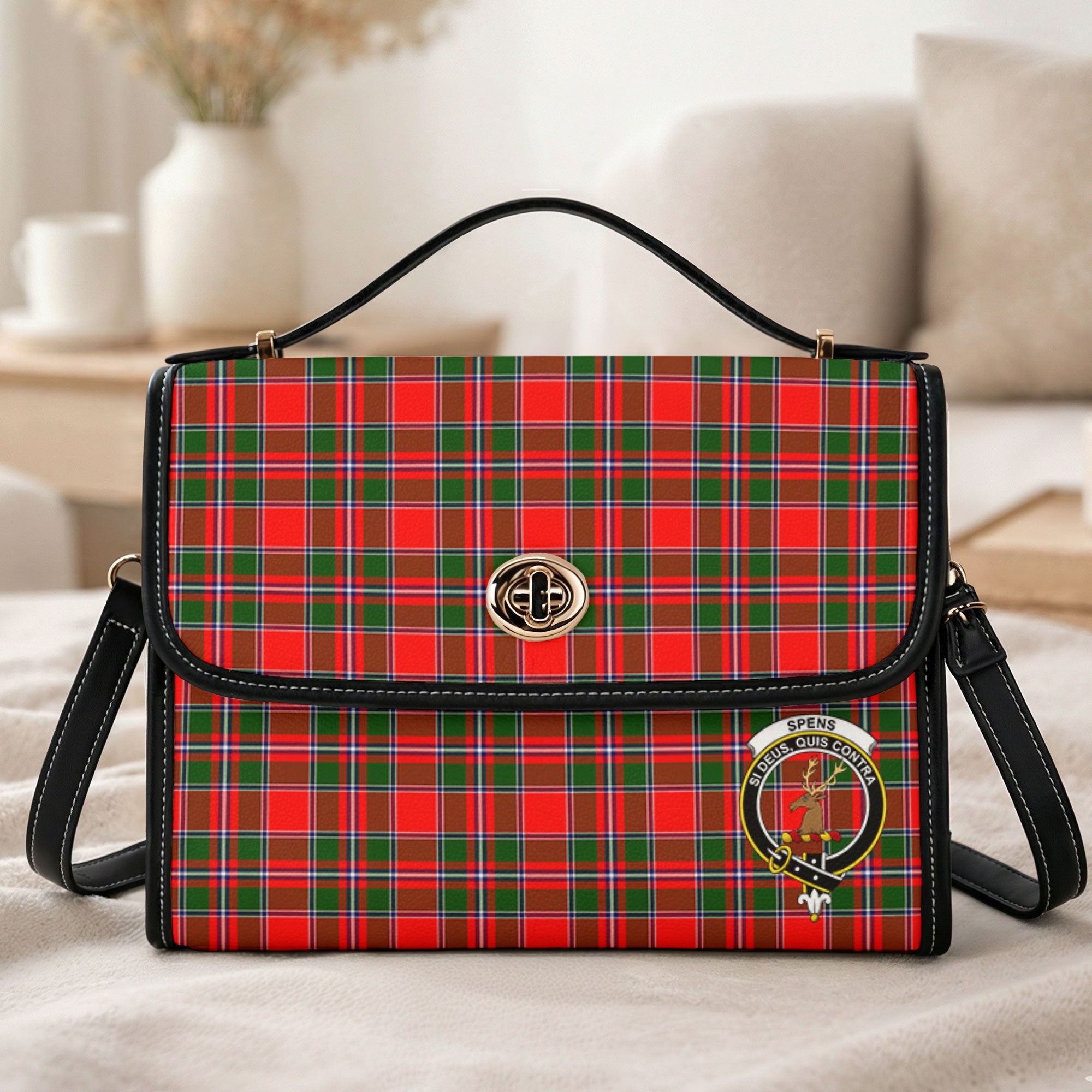 Spens (or Spence) Tartan Crest Satchel Bag