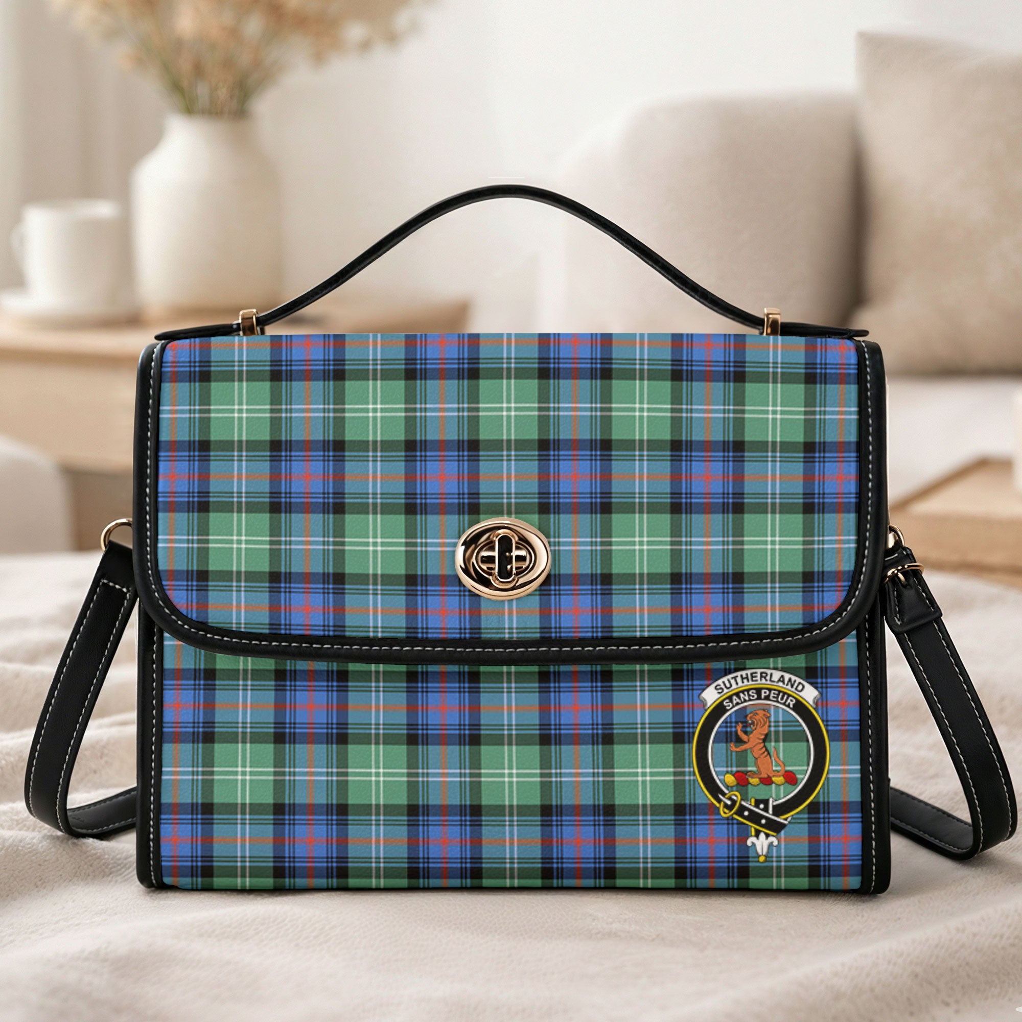 Sutherland Old Ancient Tartan Crest Satchel Bag