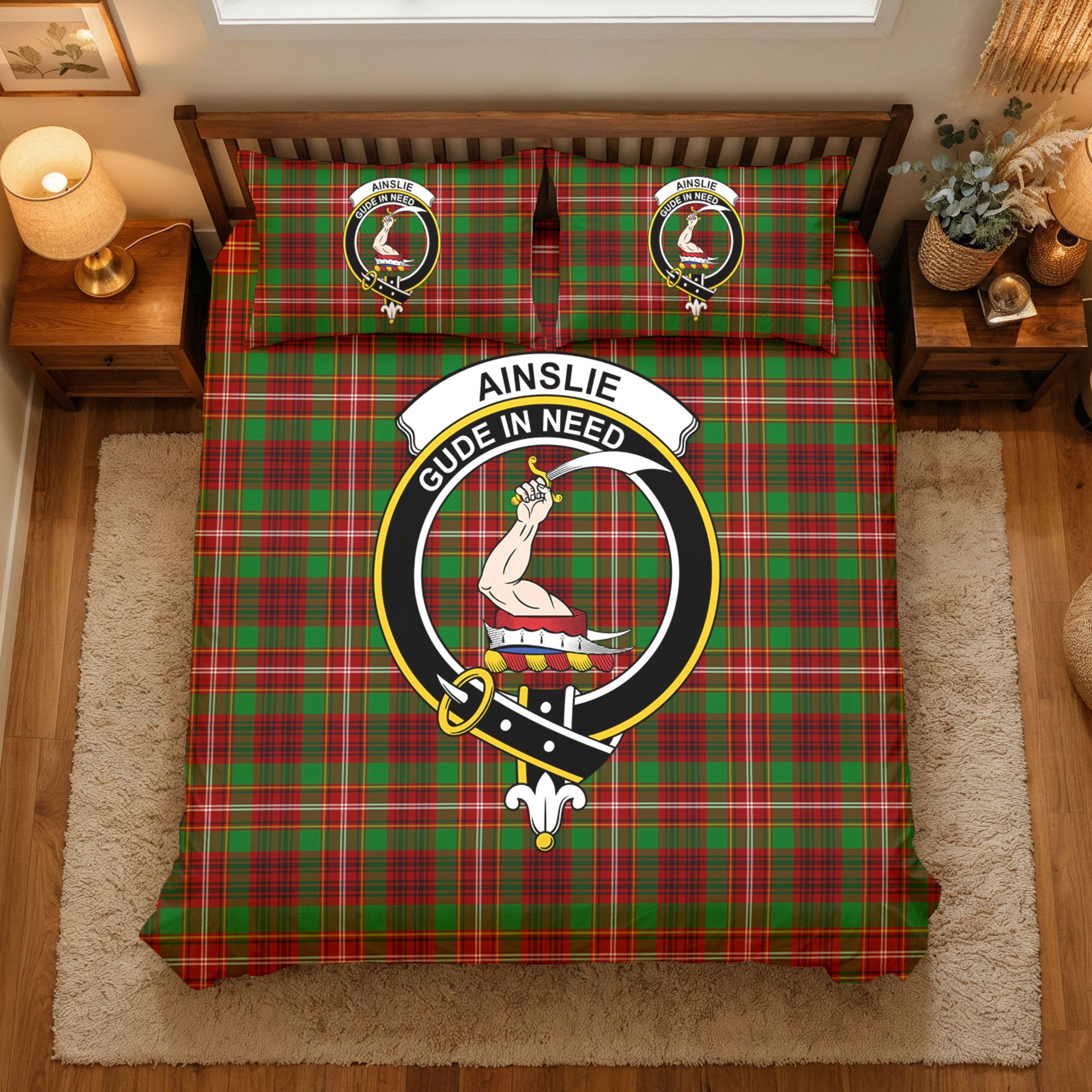 Ainslie Tartan Crest Bedding Set