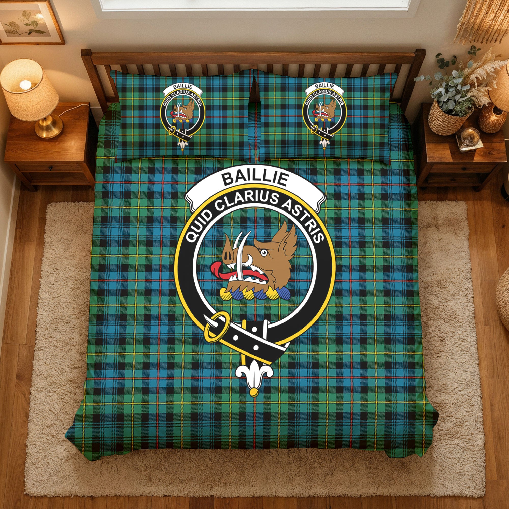 Baillie Ancient Tartan Crest Bedding Set