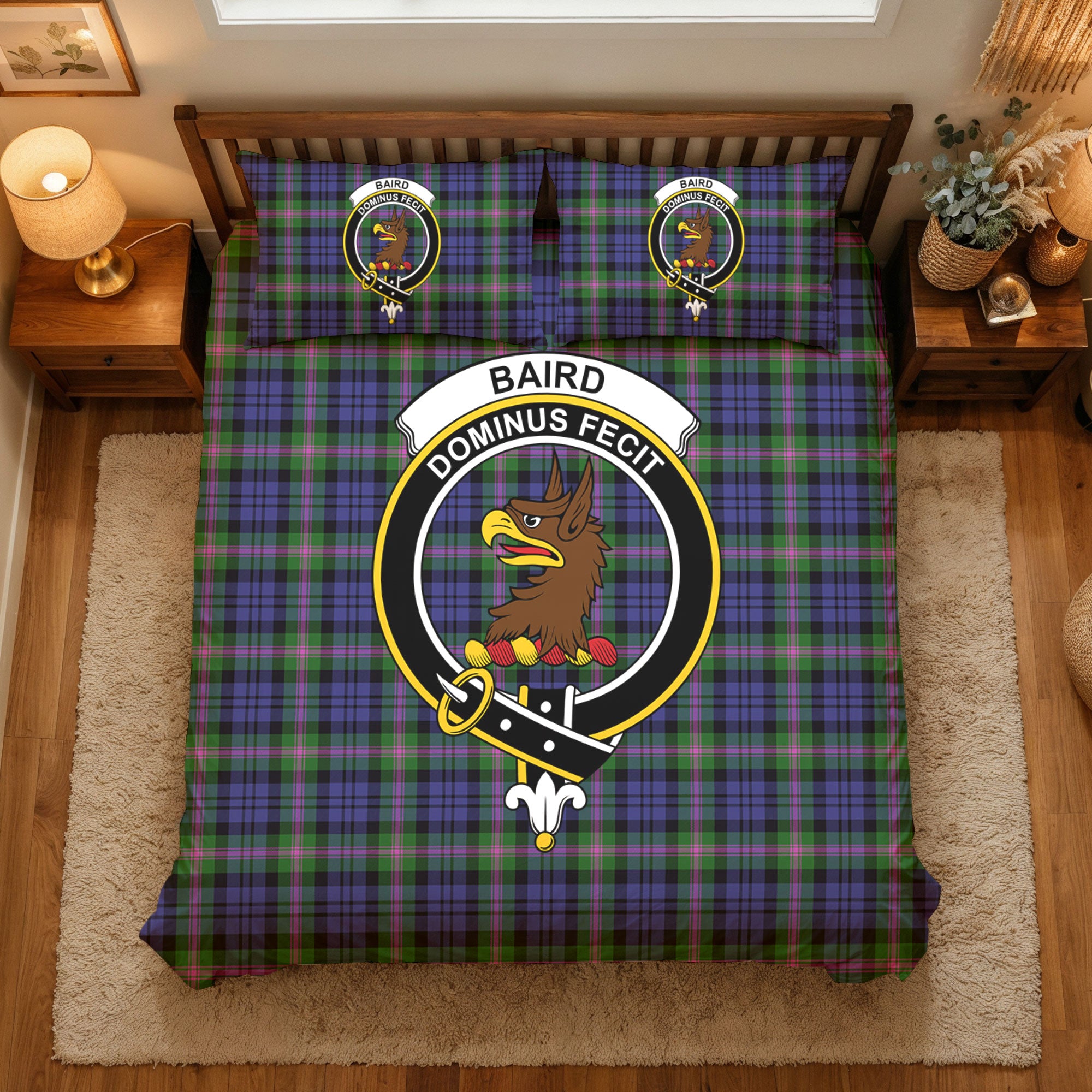 Baird Modern Tartan Crest Bedding Set