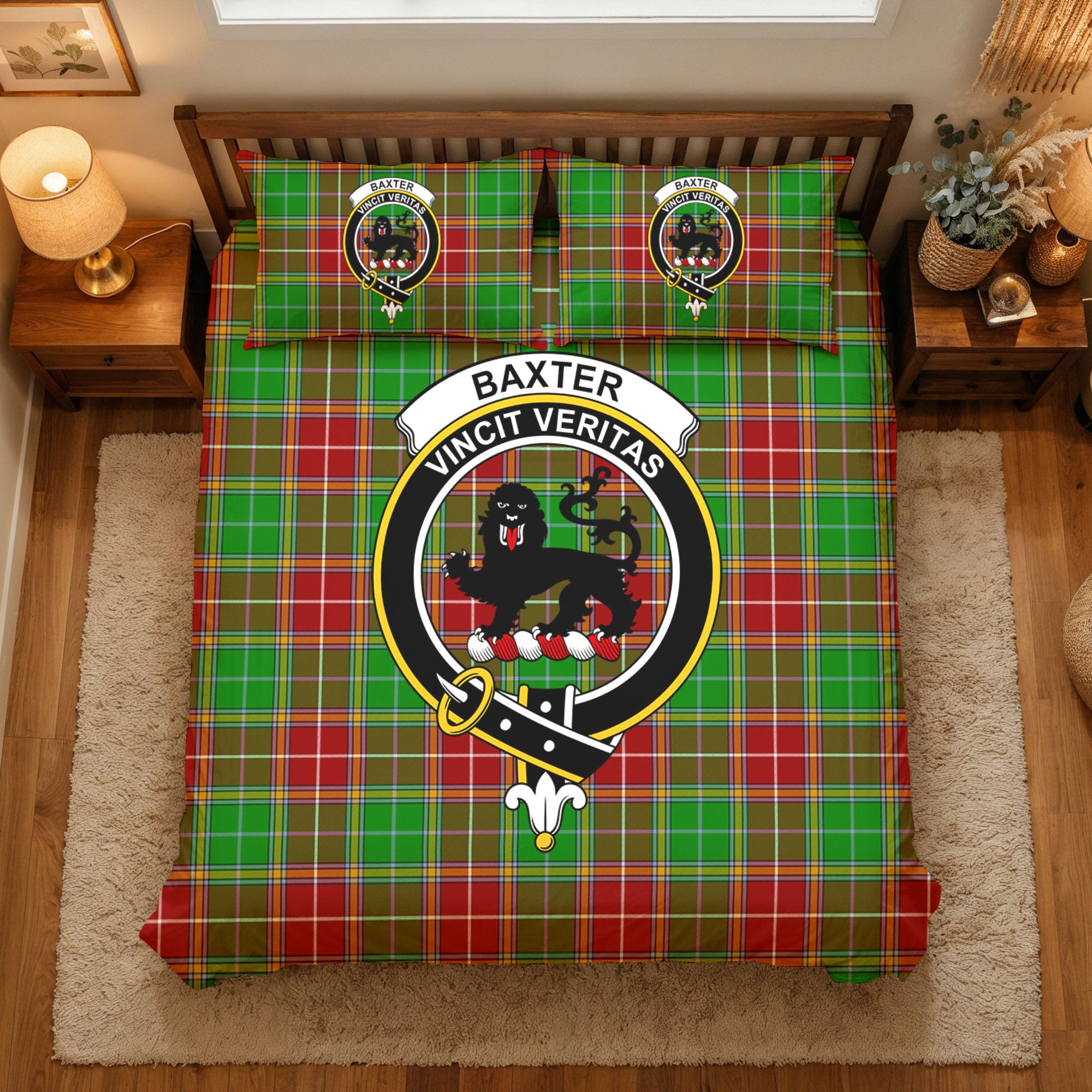 Baxter Modern Tartan Crest Bedding Set