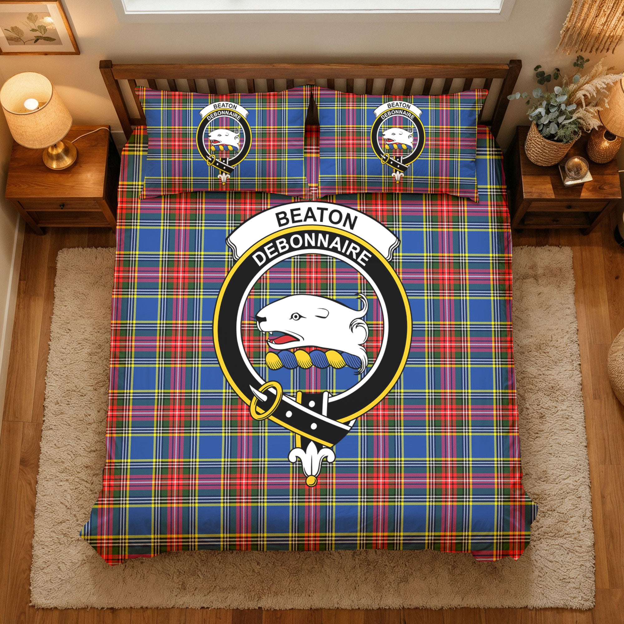 Beaton Modern Tartan Crest Bedding Set