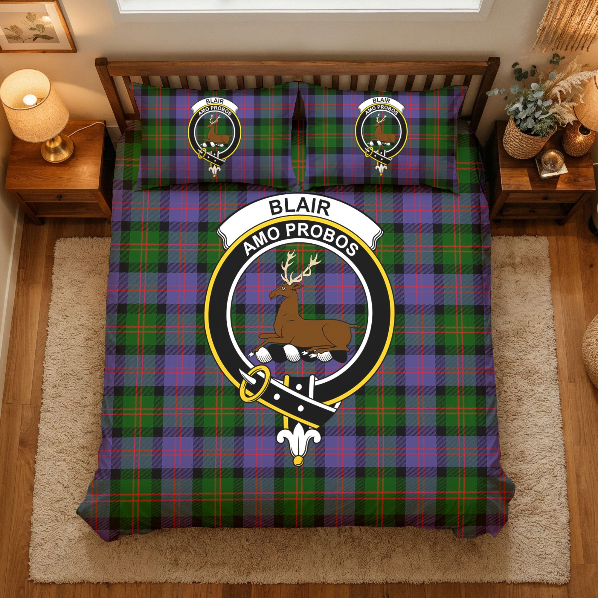 Blair Modern Tartan Crest Bedding Set