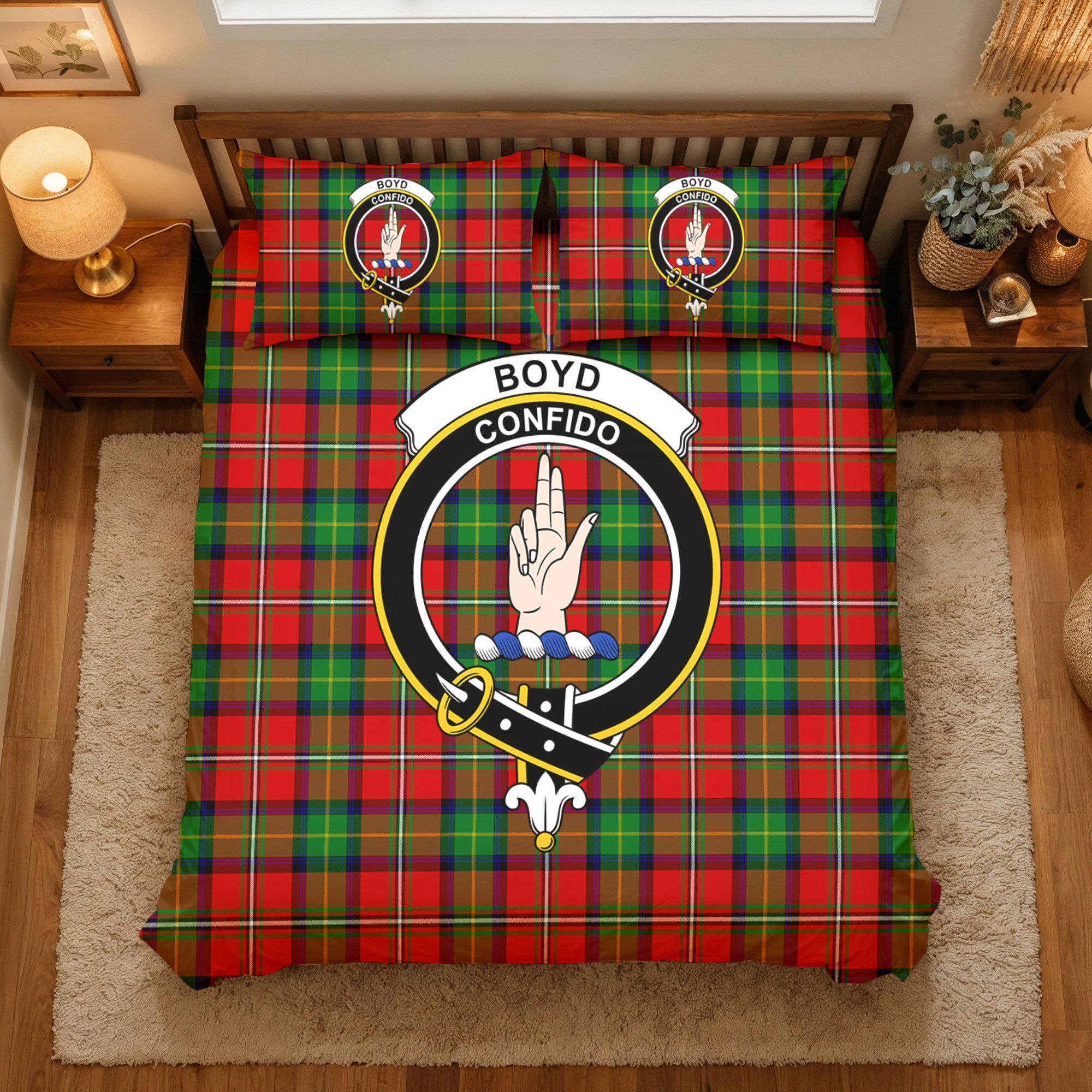 Boyd Modern Tartan Crest Bedding Set