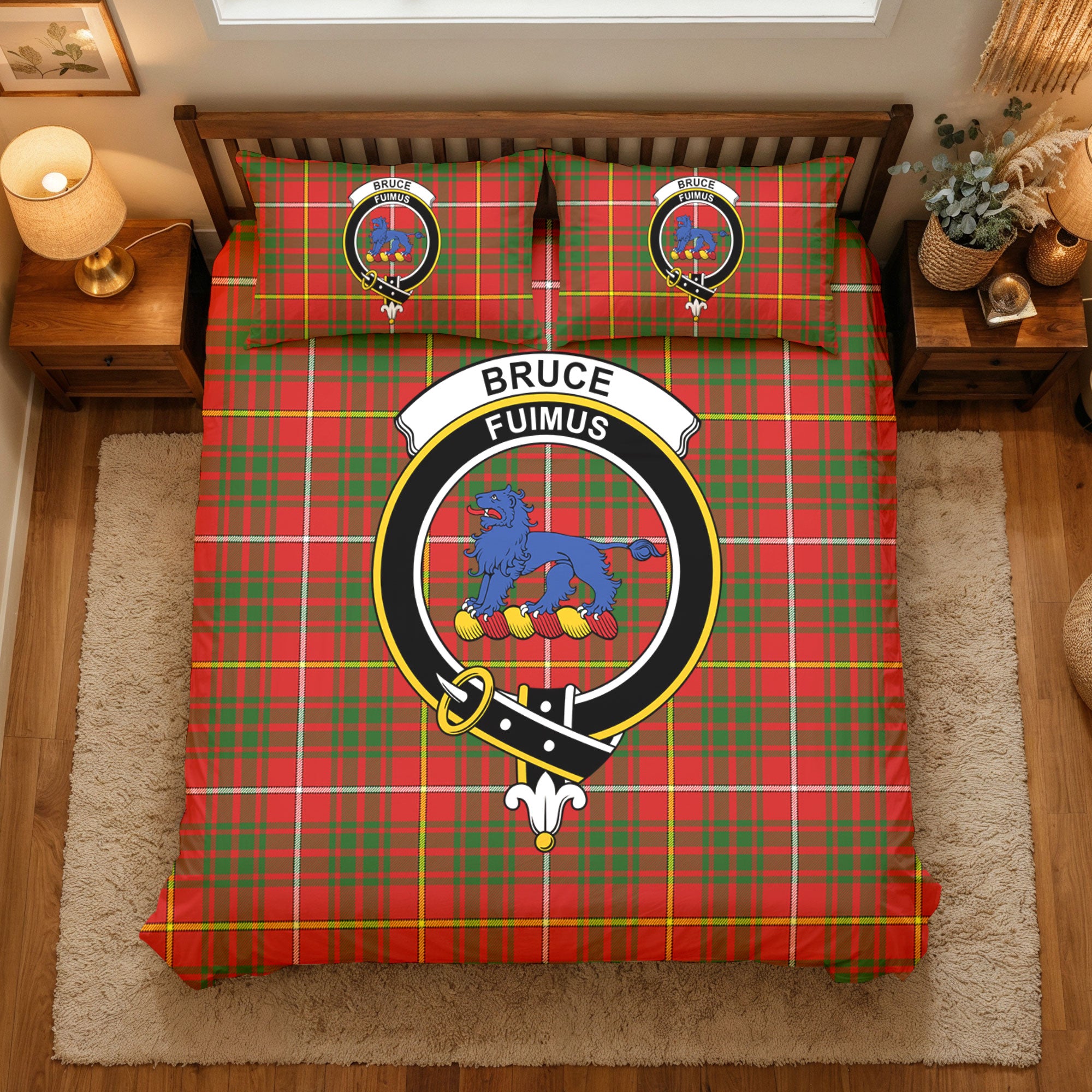 Bruce Modern Tartan Crest Bedding Set