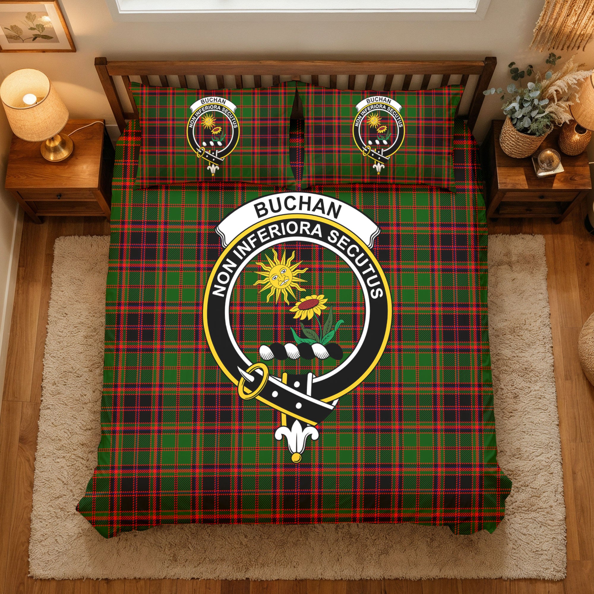 Buchan Modern Tartan Crest Bedding Set
