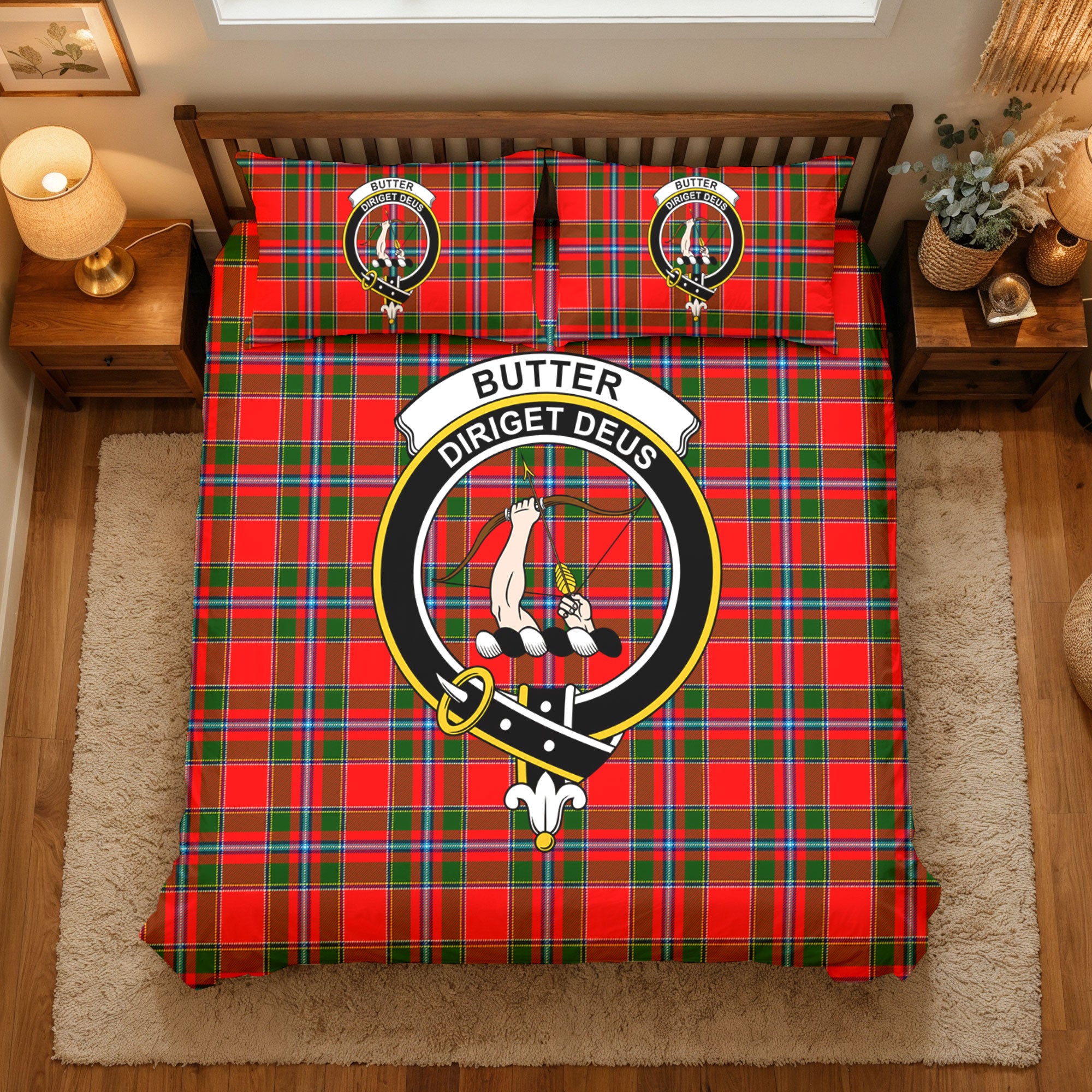 Butter Tartan Crest Bedding Set