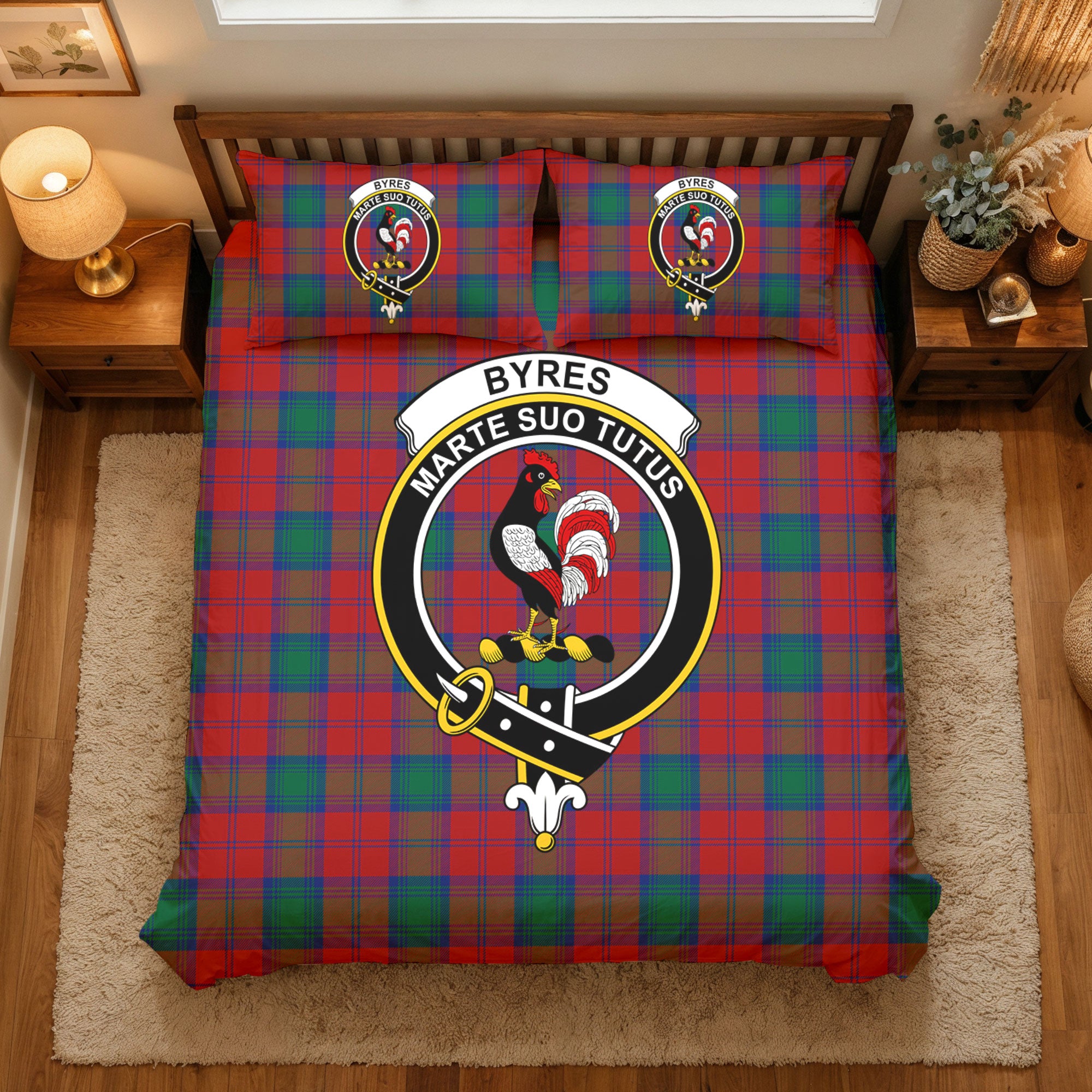 Byres Tartan Crest Bedding Set