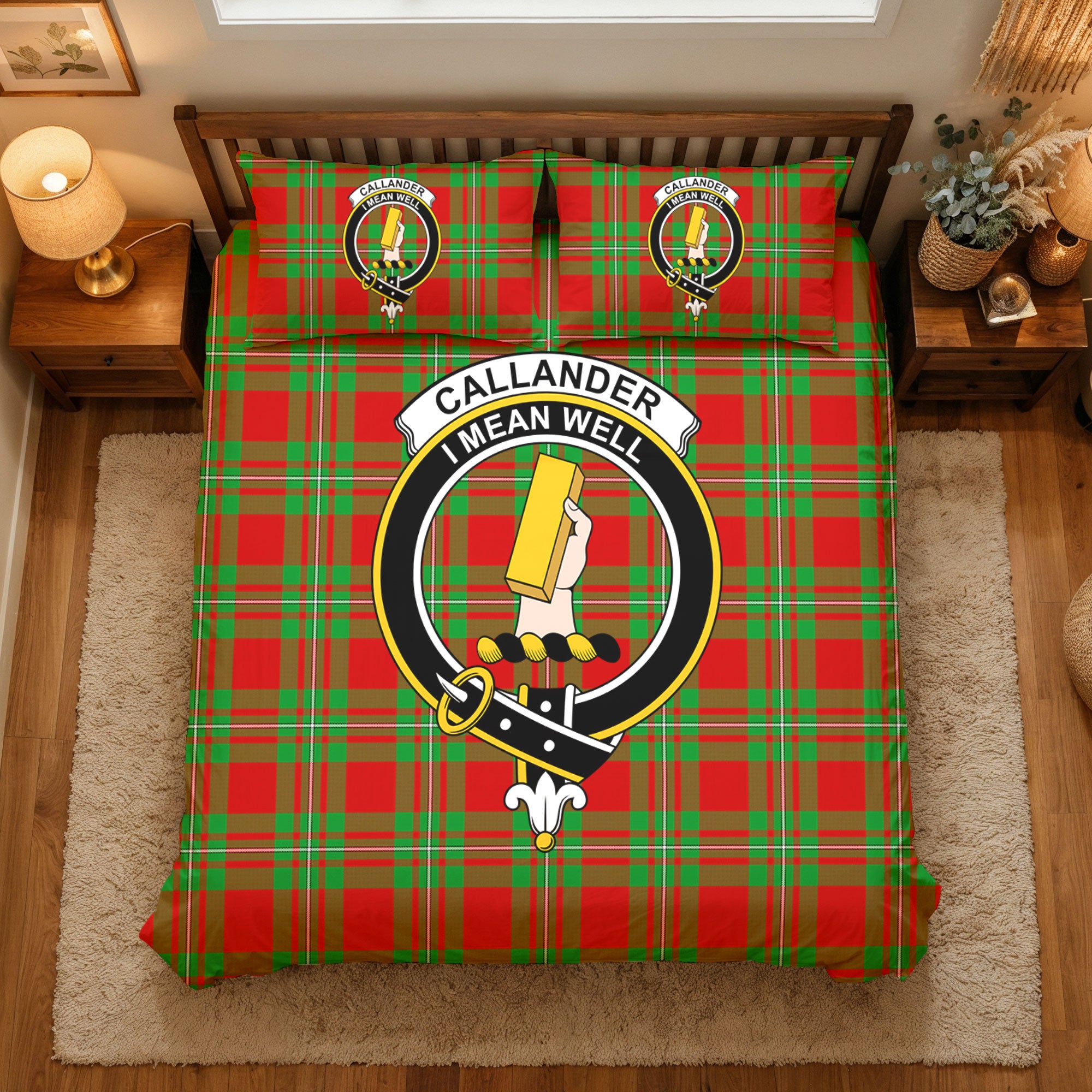 Callander Tartan Crest Bedding Set