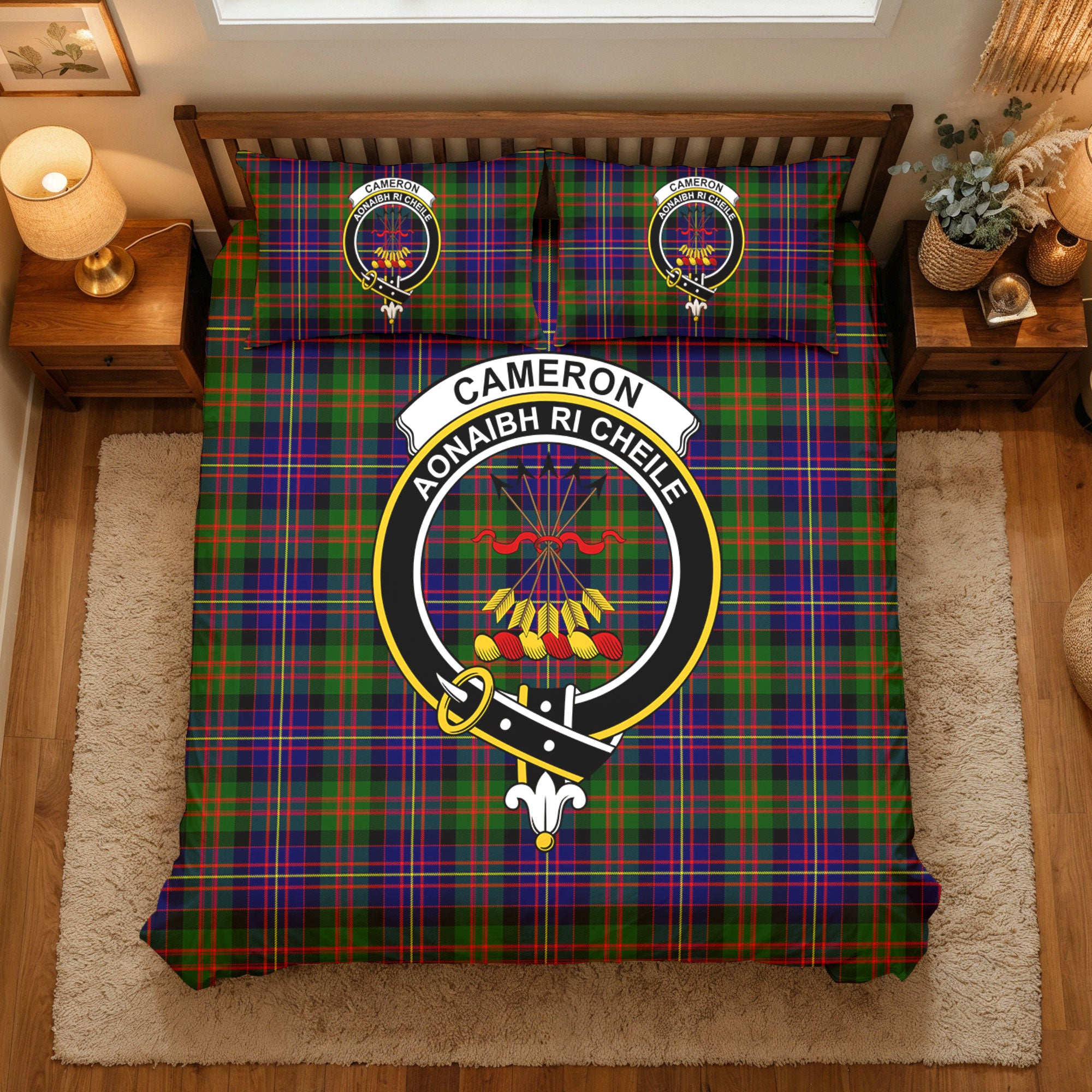 Cameron of Erracht Modern Tartan Crest Bedding Set